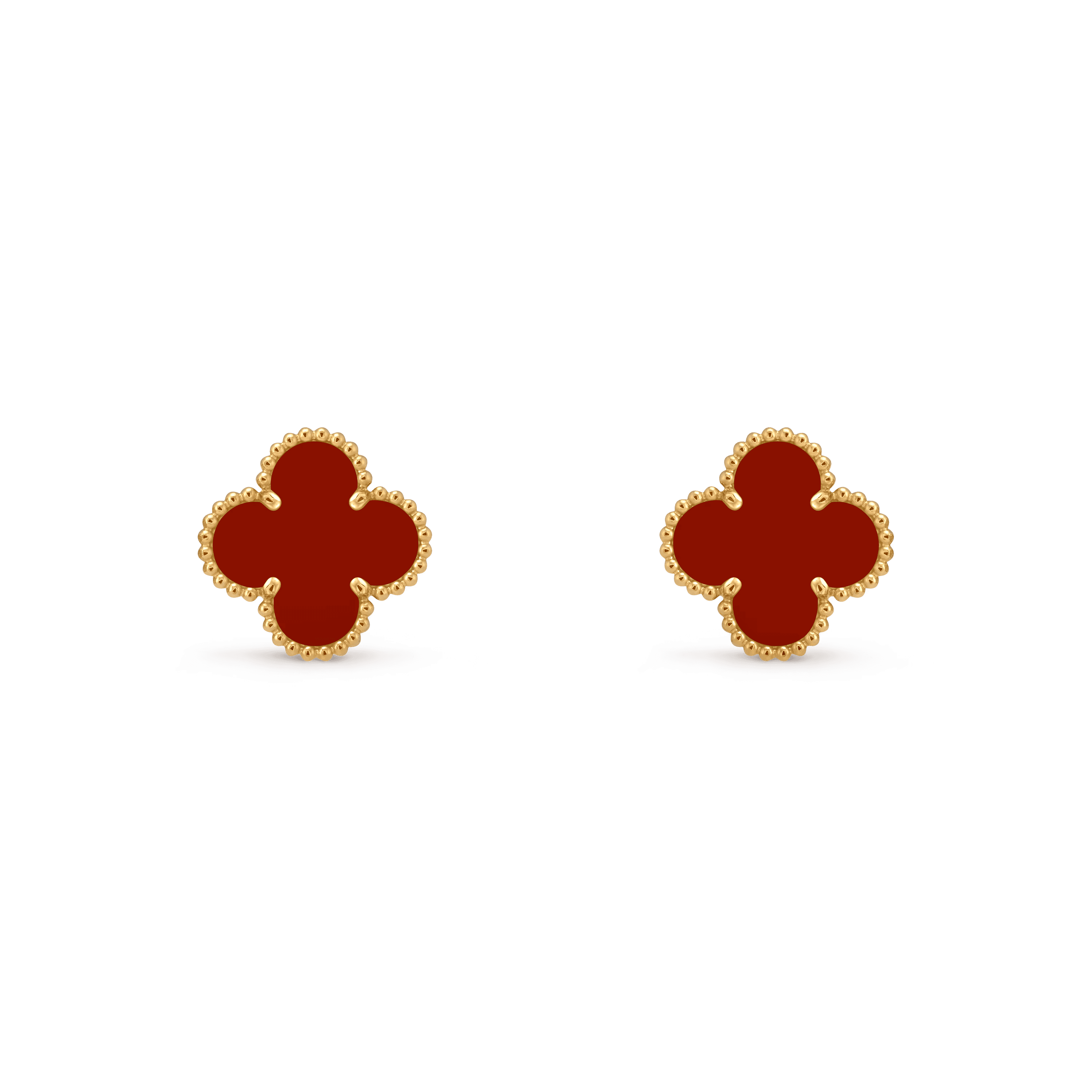 Van Cleef & Arpels. Сережки Vintage Alhambra із жовтого золота з корнеолом