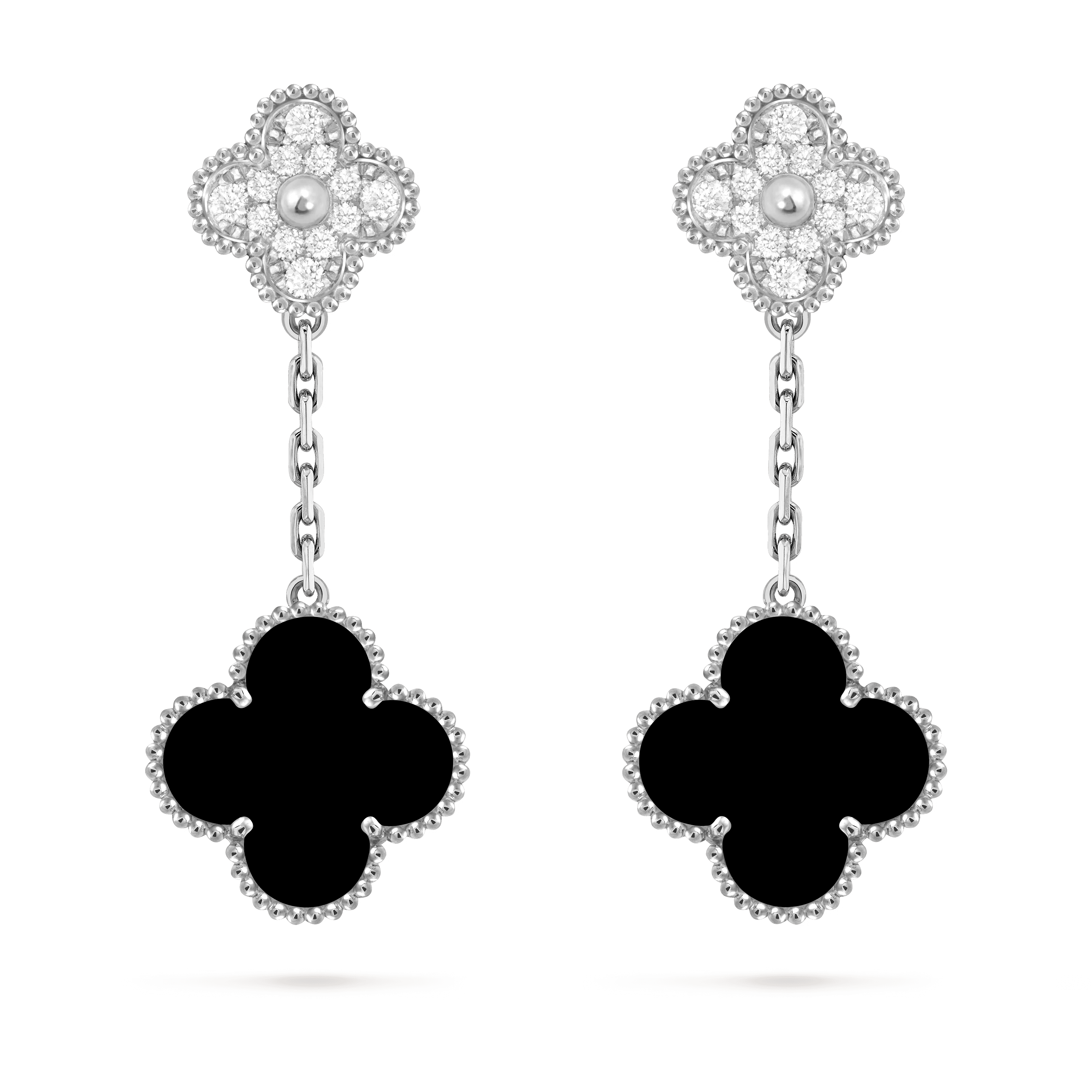 Van Cleef & Arpels. Сережки Magic Alhambra із білого золота з оніксом