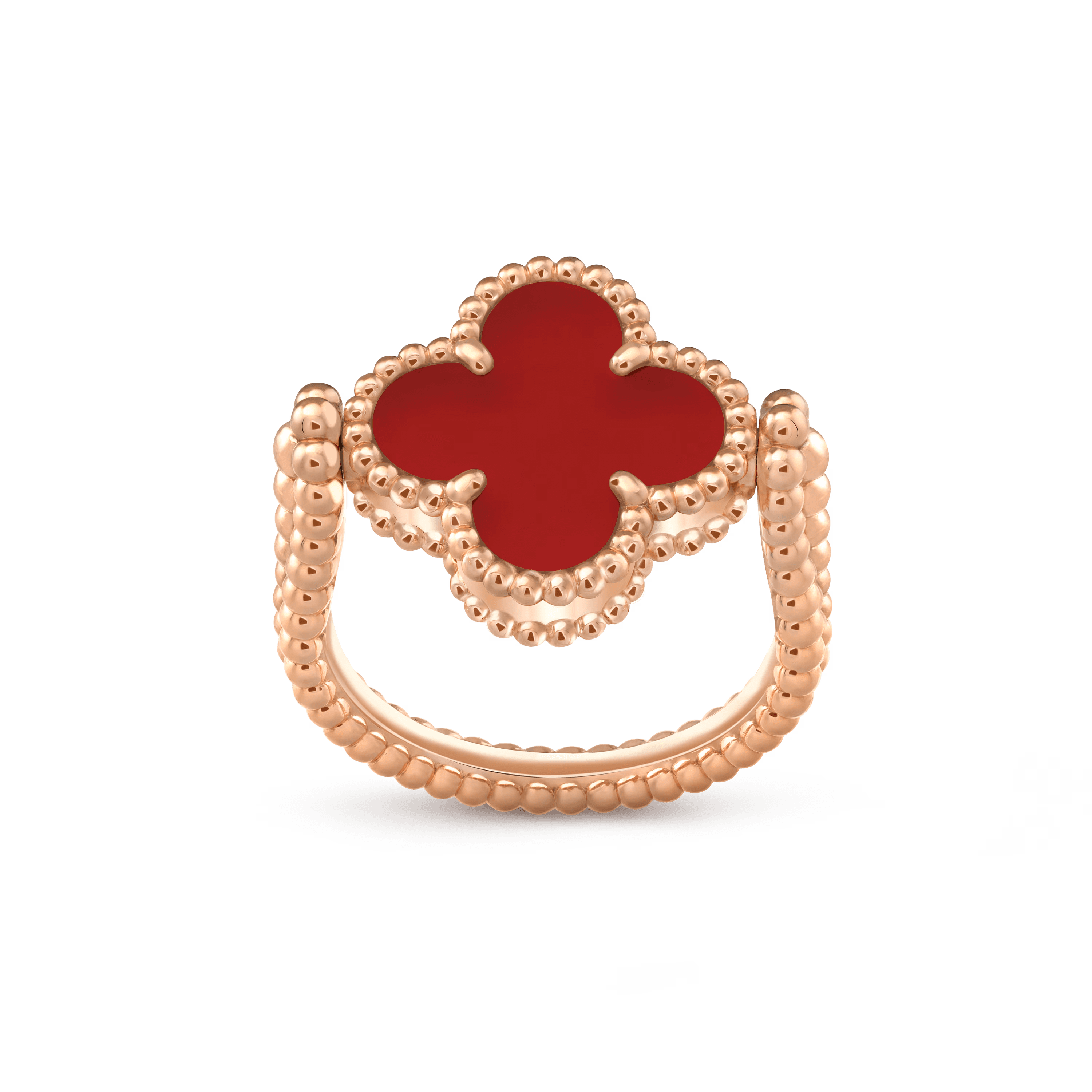 Van Cleef & Arpels. Реверсивна каблучка Vintage Alhambra із жовтого золота з сердоліком