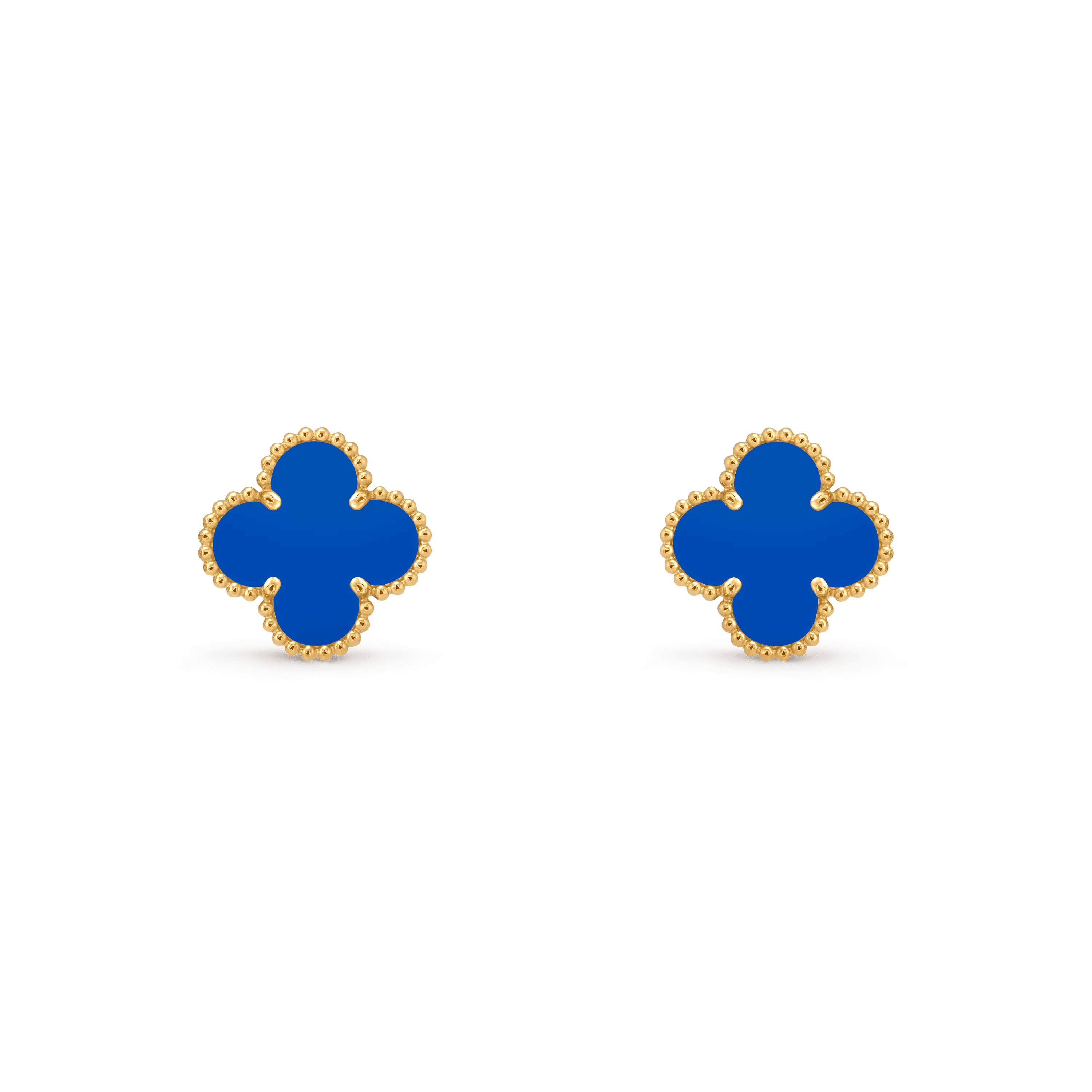 Van Cleef & Arpels. Сережки Vintage Alhambra із жовтого золота з блакитним агатом