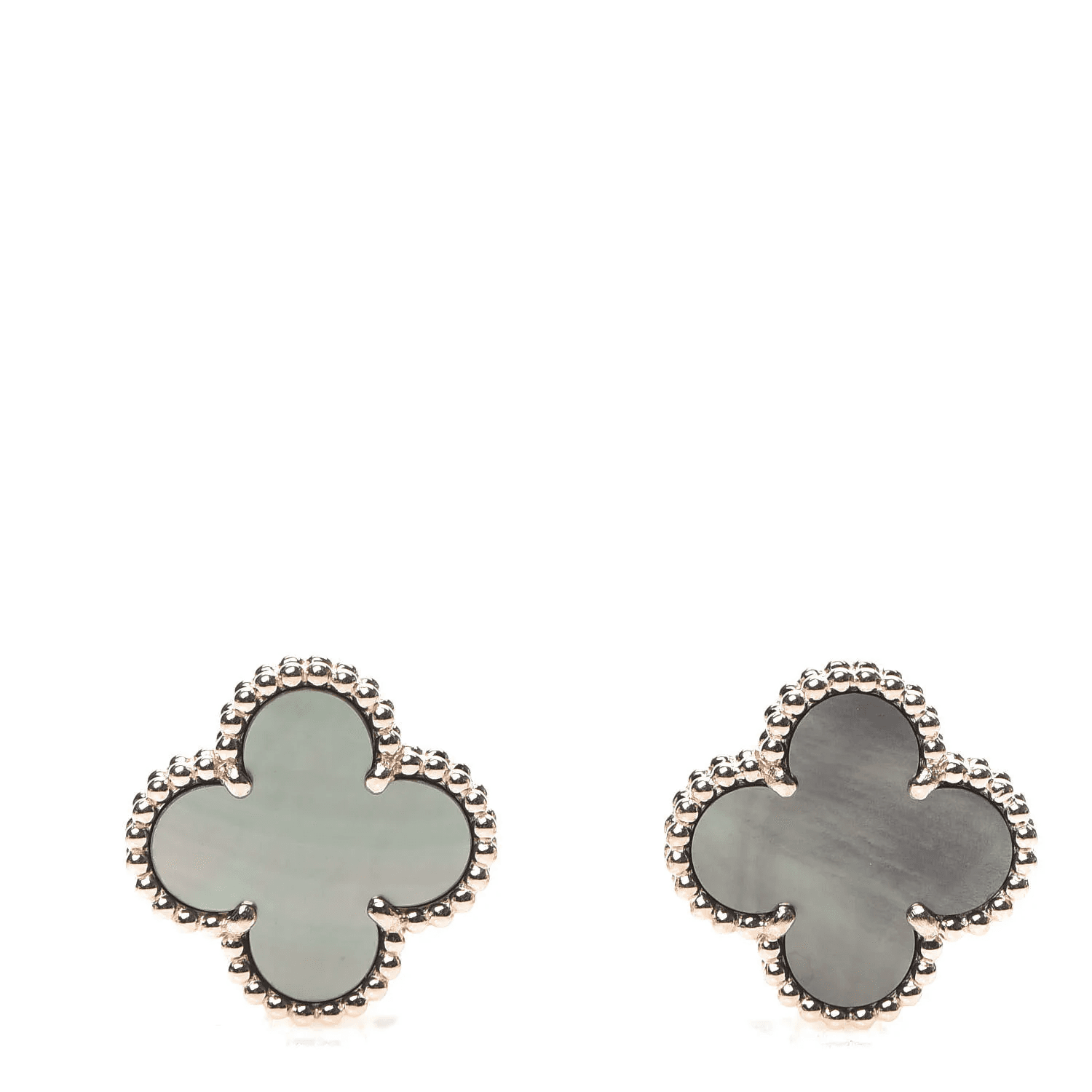 Van Cleef & Arpels. Сережки Vintage Alhambra із рожевого золота з сірим перламутром