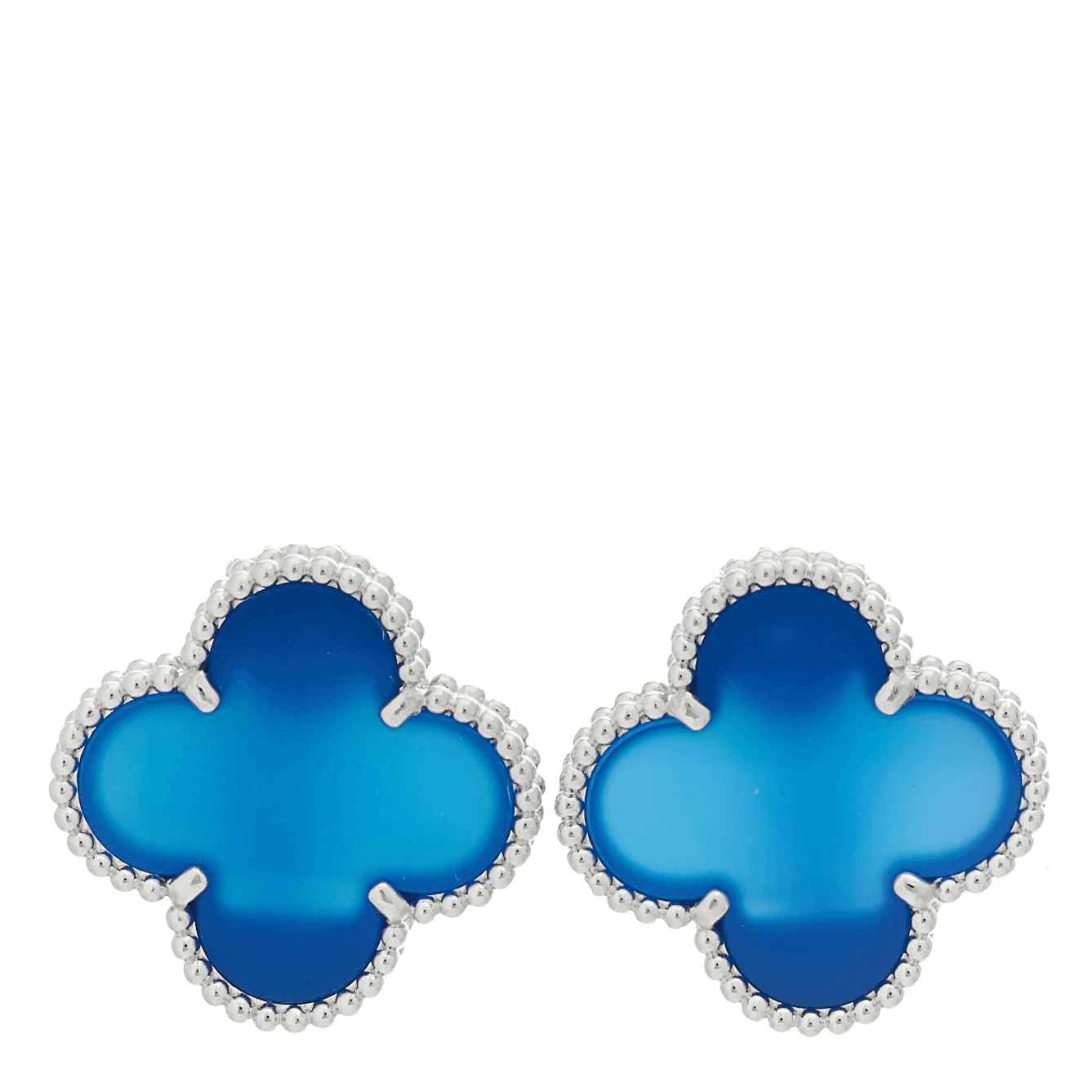 Van Cleef & Arpels. Сережки Magic Alhambra із білого золота та блакитного агата