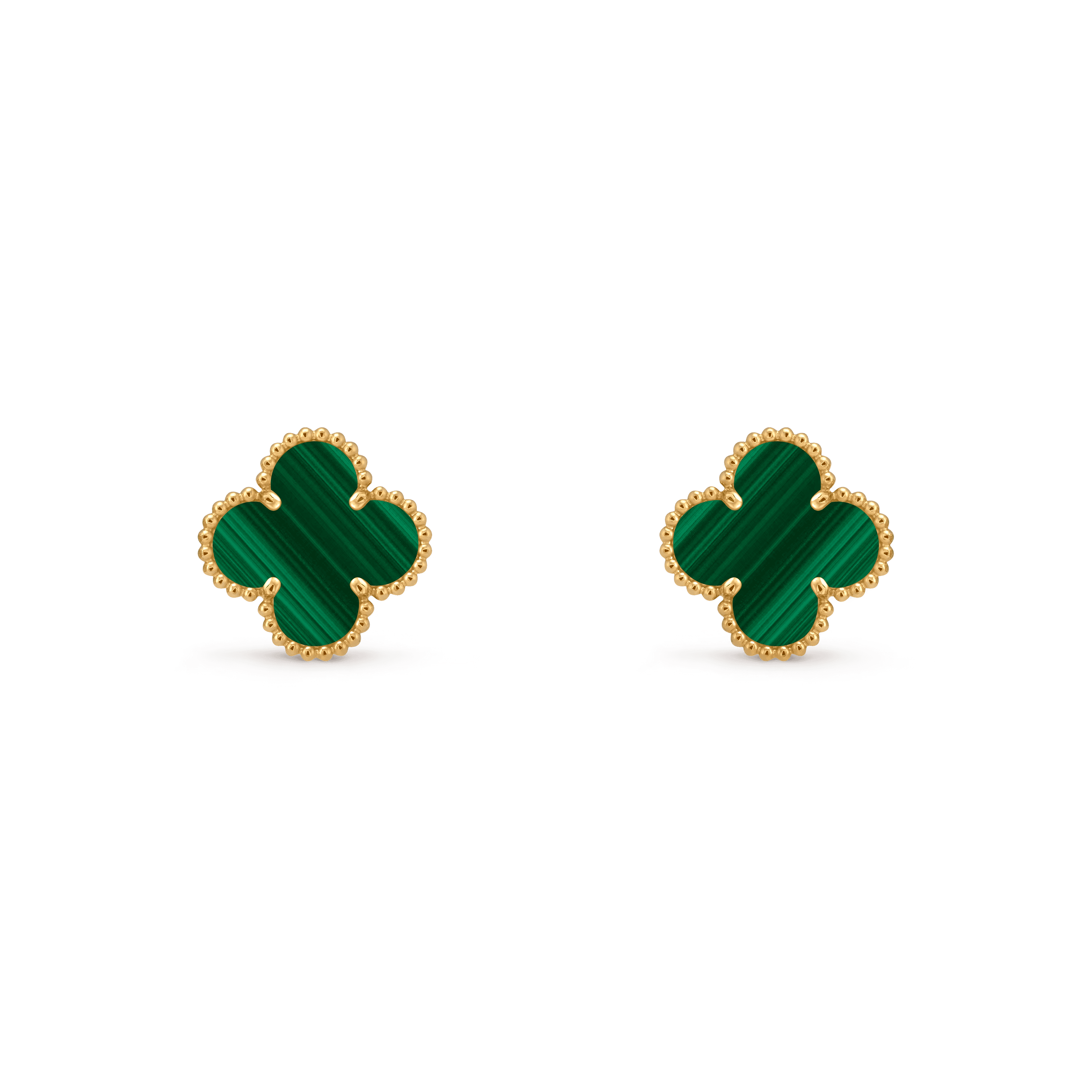 Van Cleef & Arpels. Сережки Vintage Alhambra із жовтого золота з малахітом