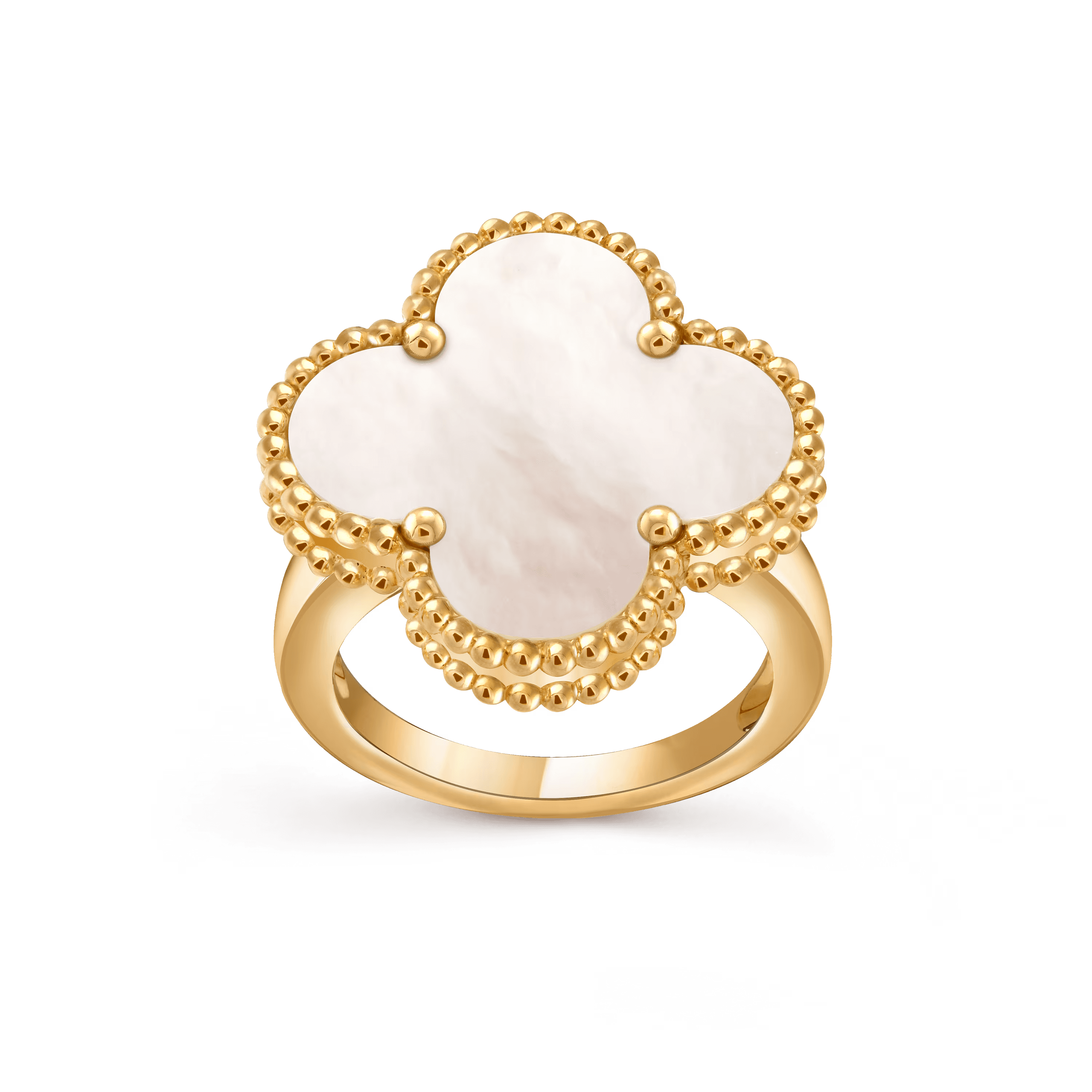 Van Cleef & Arpels. Каблучка Magic Alhambra із жовтого золота з білим перламутром