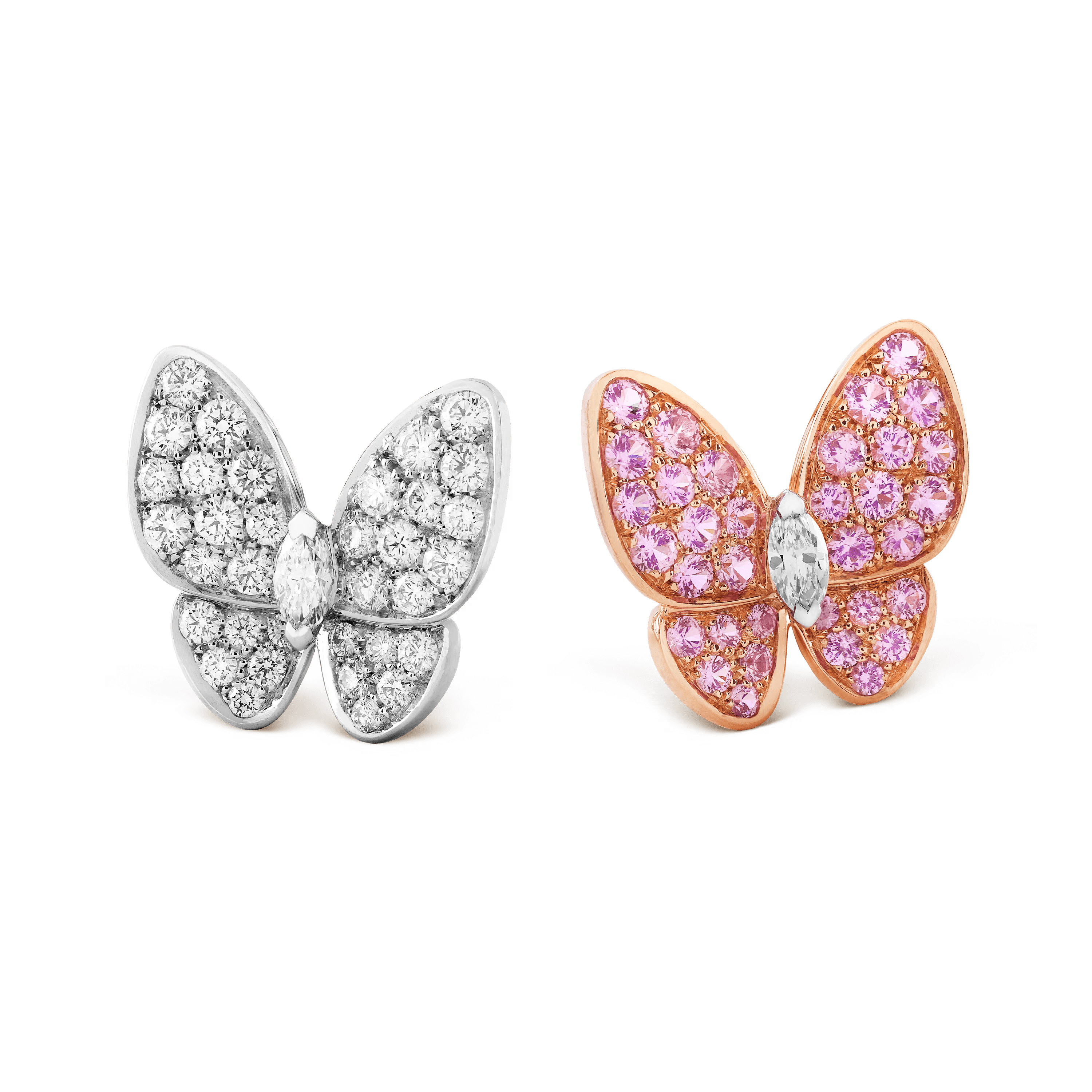 Van Cleef & Arpels. Сережки Two Butterfly із рожевого золота