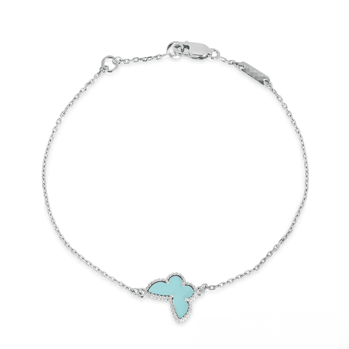Van Cleef & Arpels. Браслет Sweet Alhambra Butterfly із білого золота з бірюзою