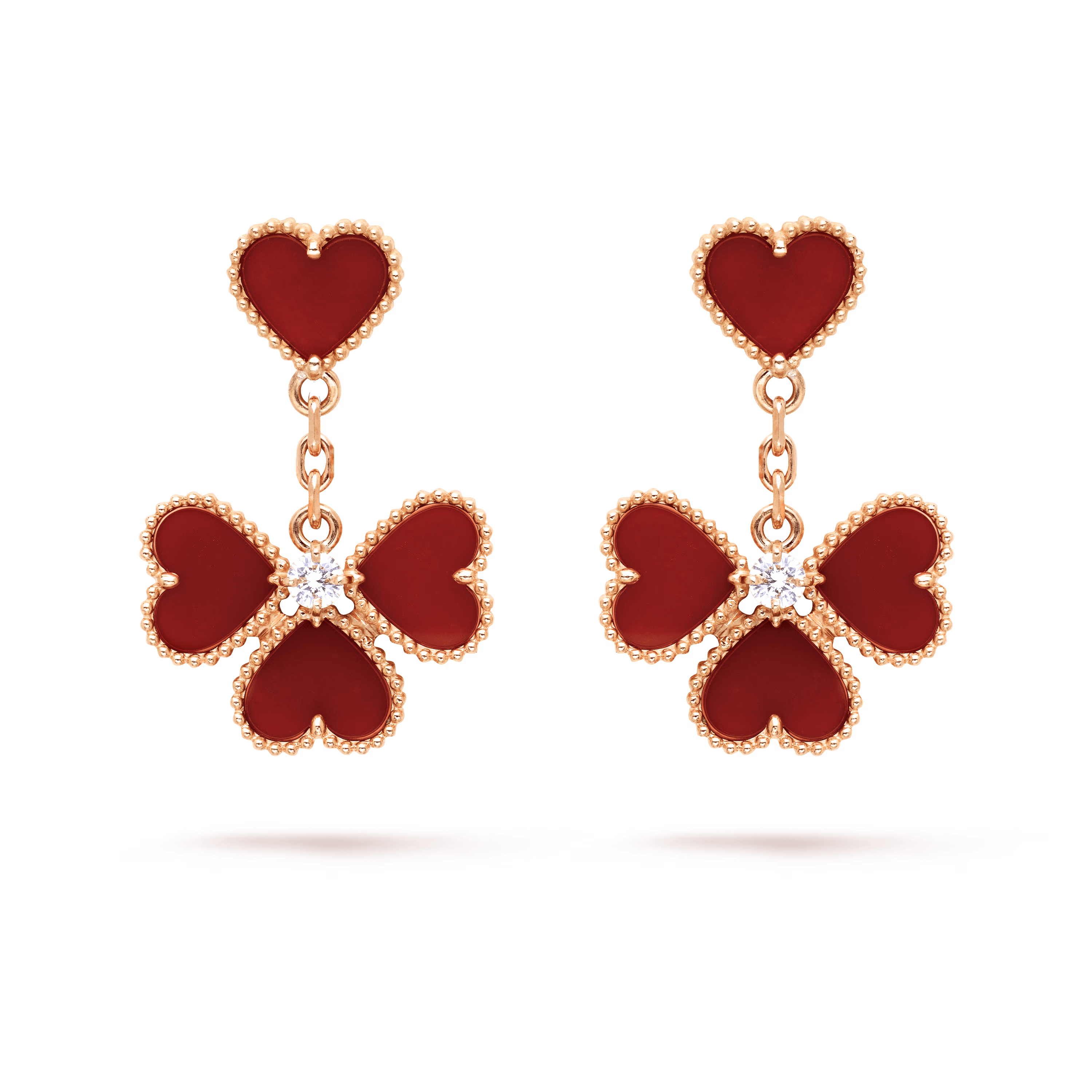 Van Cleef & Arpels. Сережки Sweet Hearts із рожевого золота  з сердоліком