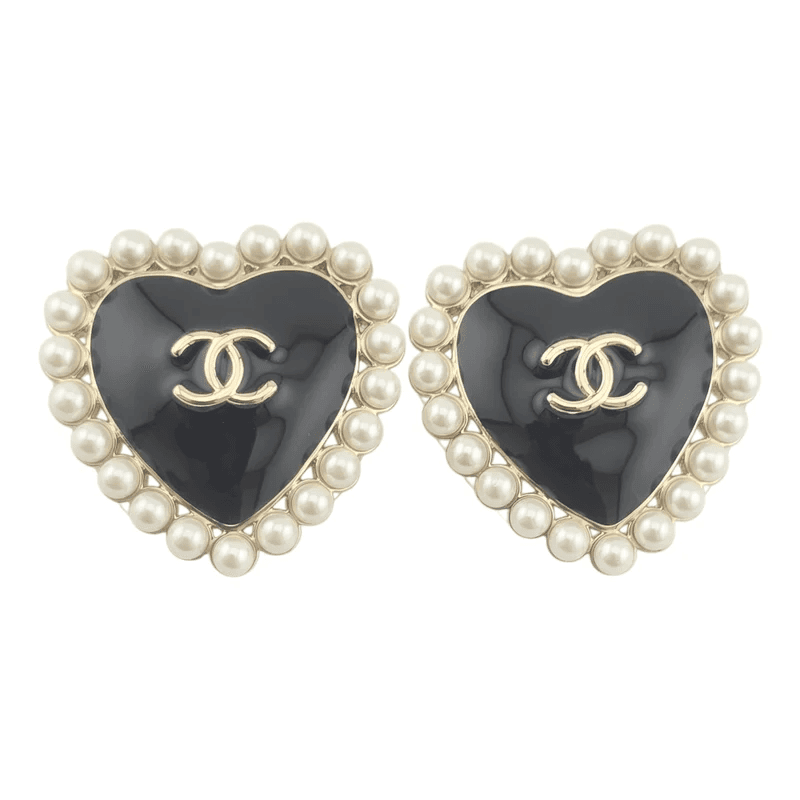 Сережки Chanel CC Black Gold
