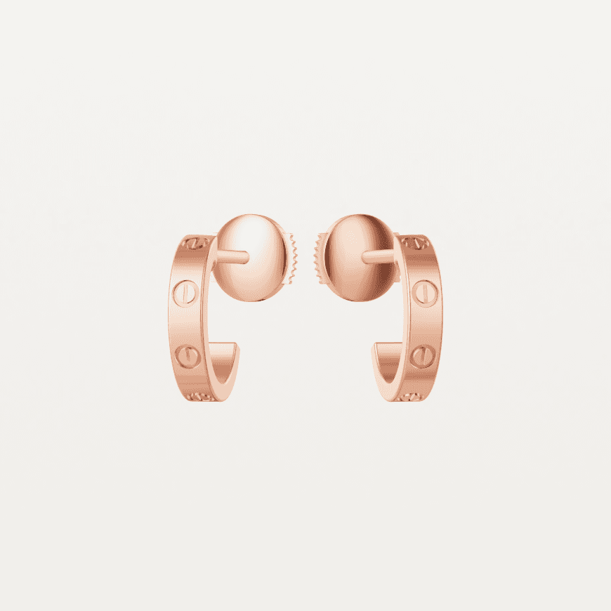 Cartier. Сережки-кільця LOVE, маленька модель із рожевого золота