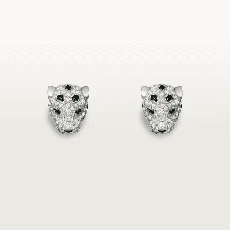 Cartier. Сережки-гвоздики Panthère de Cartier, Pavé із білого золота