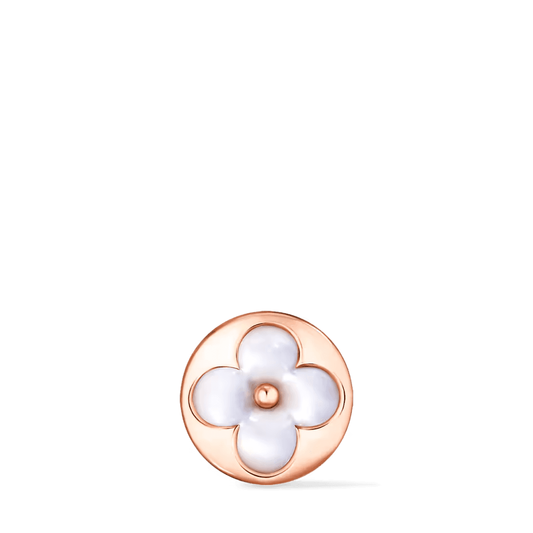 Louis Vuitton. Сережка-гвоздик Color Blossom BB Sun, рожеве золото та білий перламутр