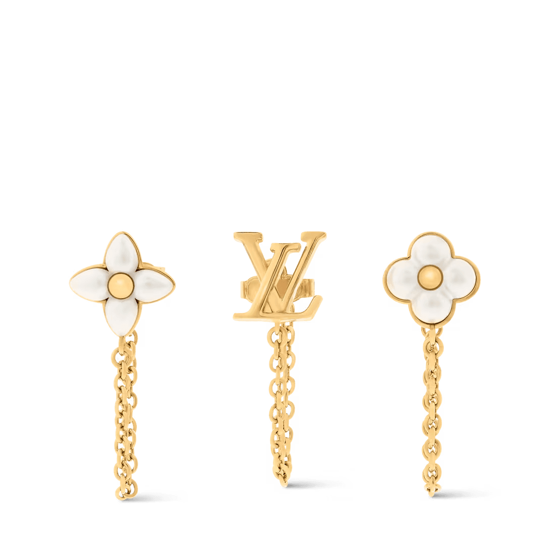 Louis Vuitton. Сережки LV Floragram, жовте золото