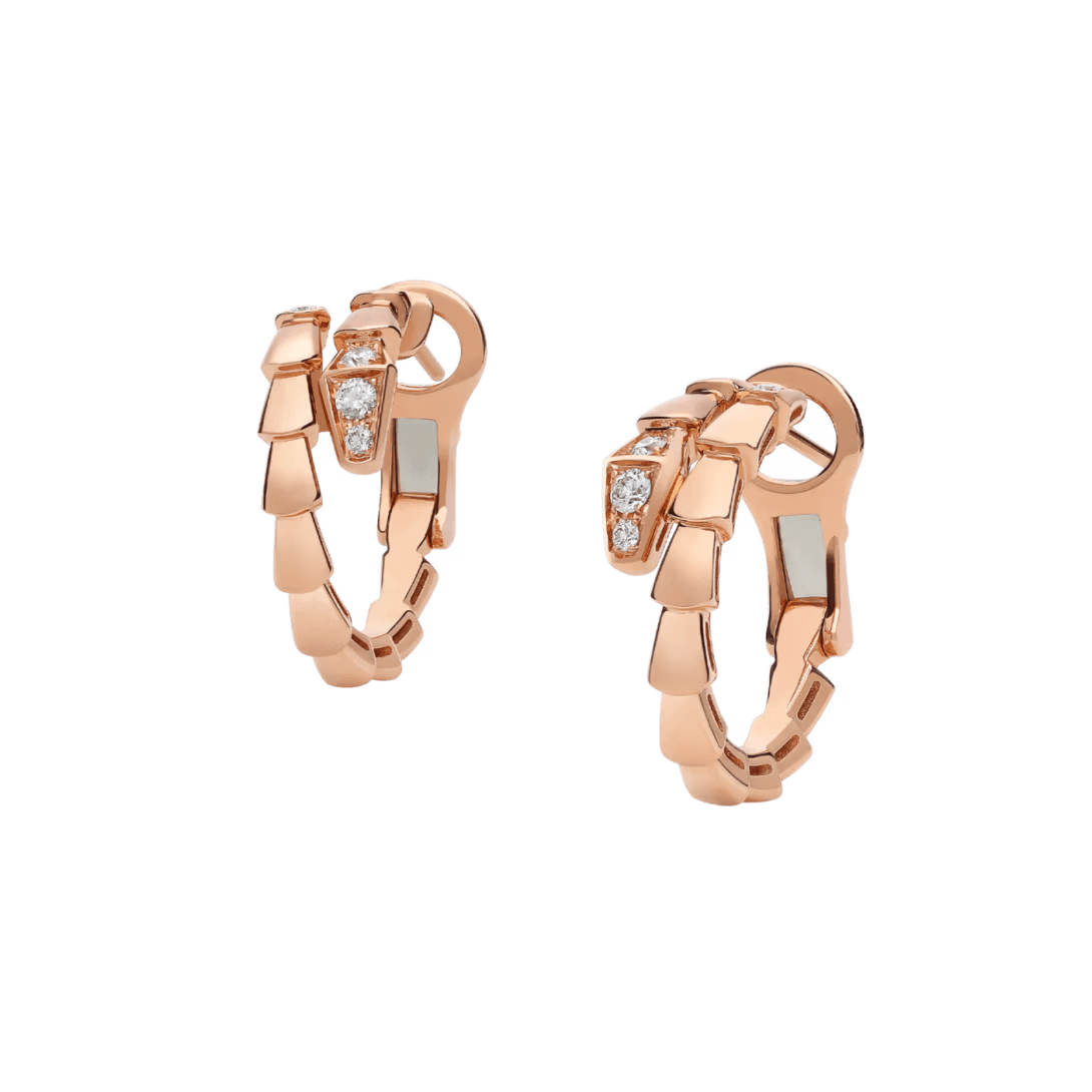 Bvlgari. Сережки Serpenti Viper, рожеве золото