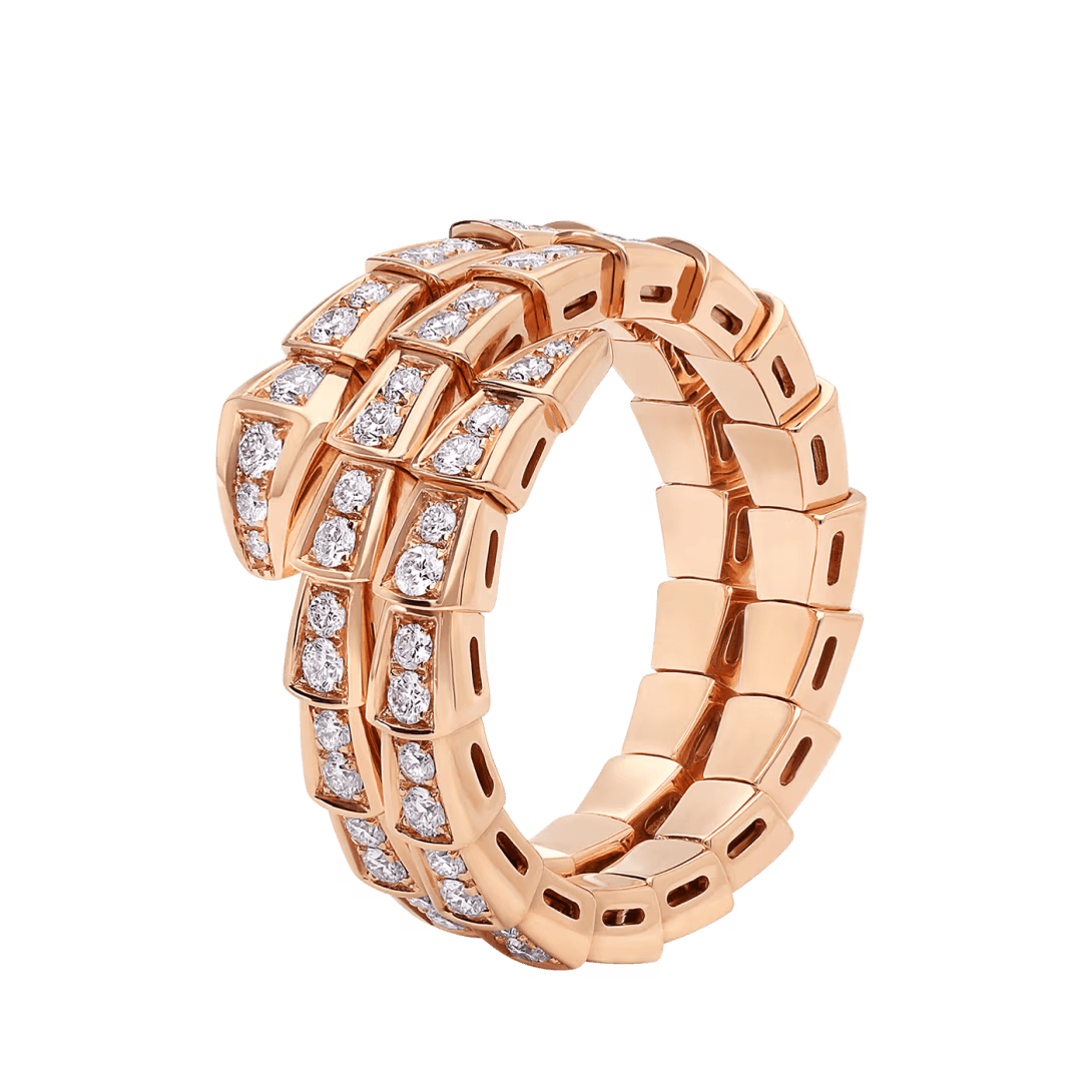 Bvlgari. Каблучка Serpenti Viper, рожеве золото