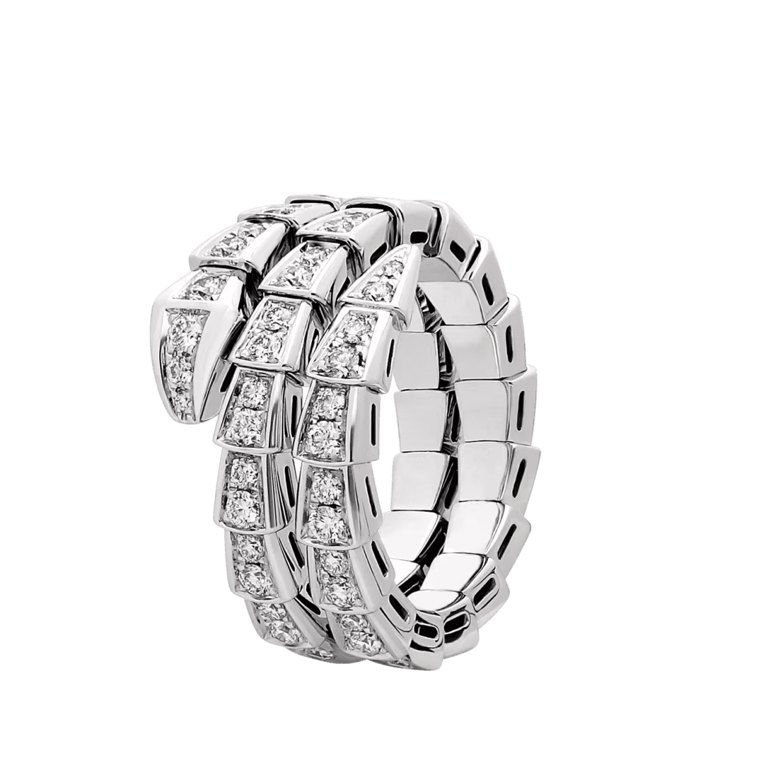 Bvlgari. Каблучка Serpenti Viper, біле золото