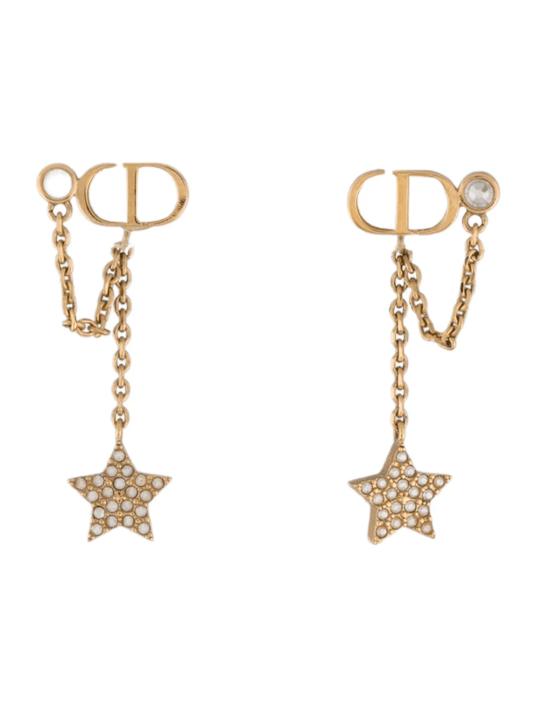 Dior. Сережки Crystal Star CD, жовте золото