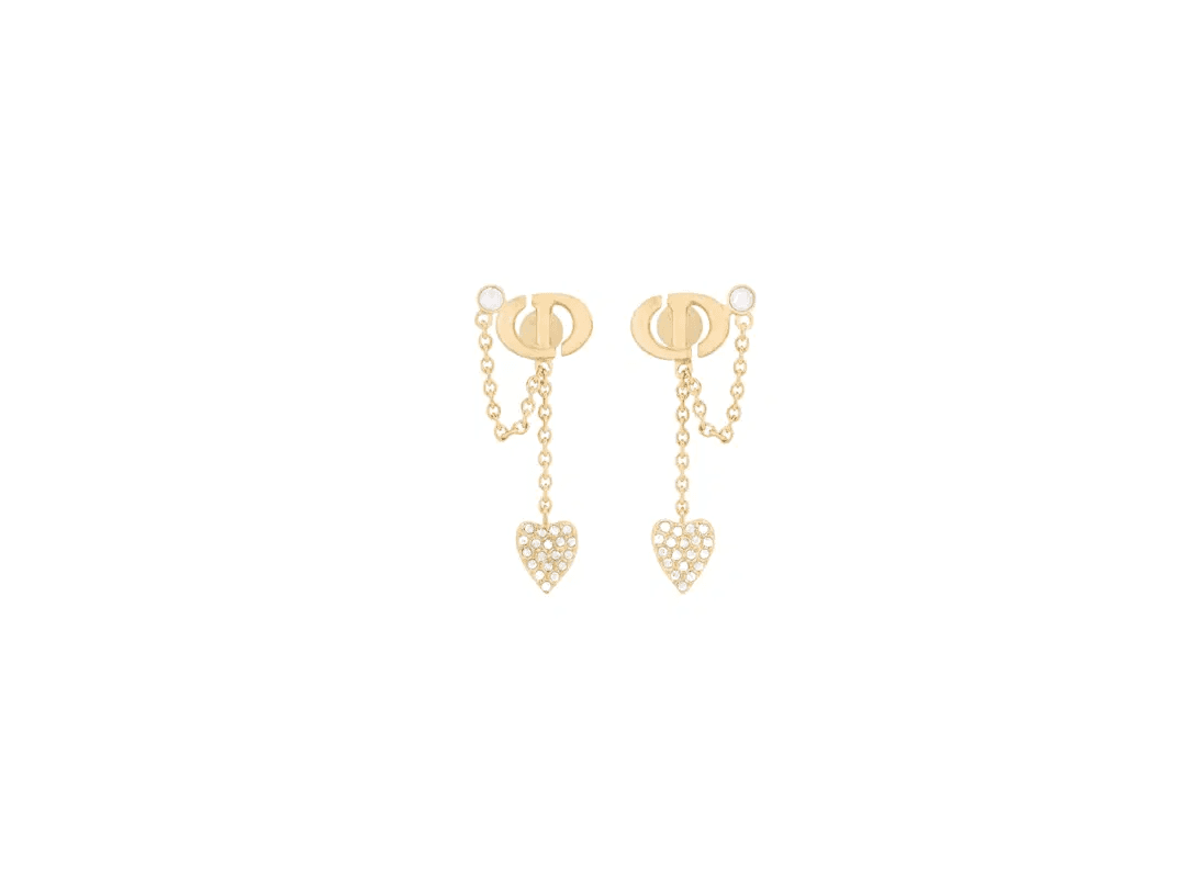 Dior. Сережки CD, жовте золото