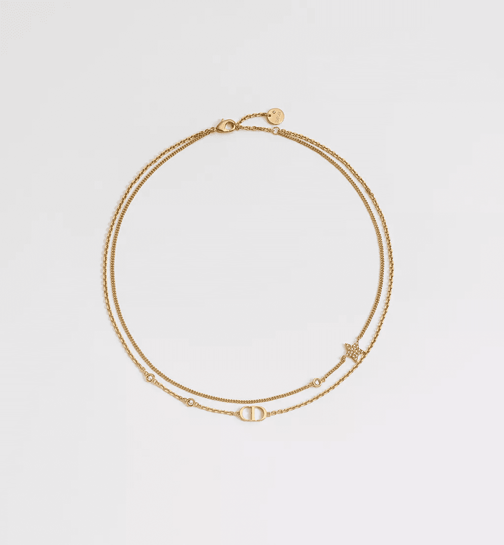 Dior. Подвійне кольє Petit CD, жовте золото