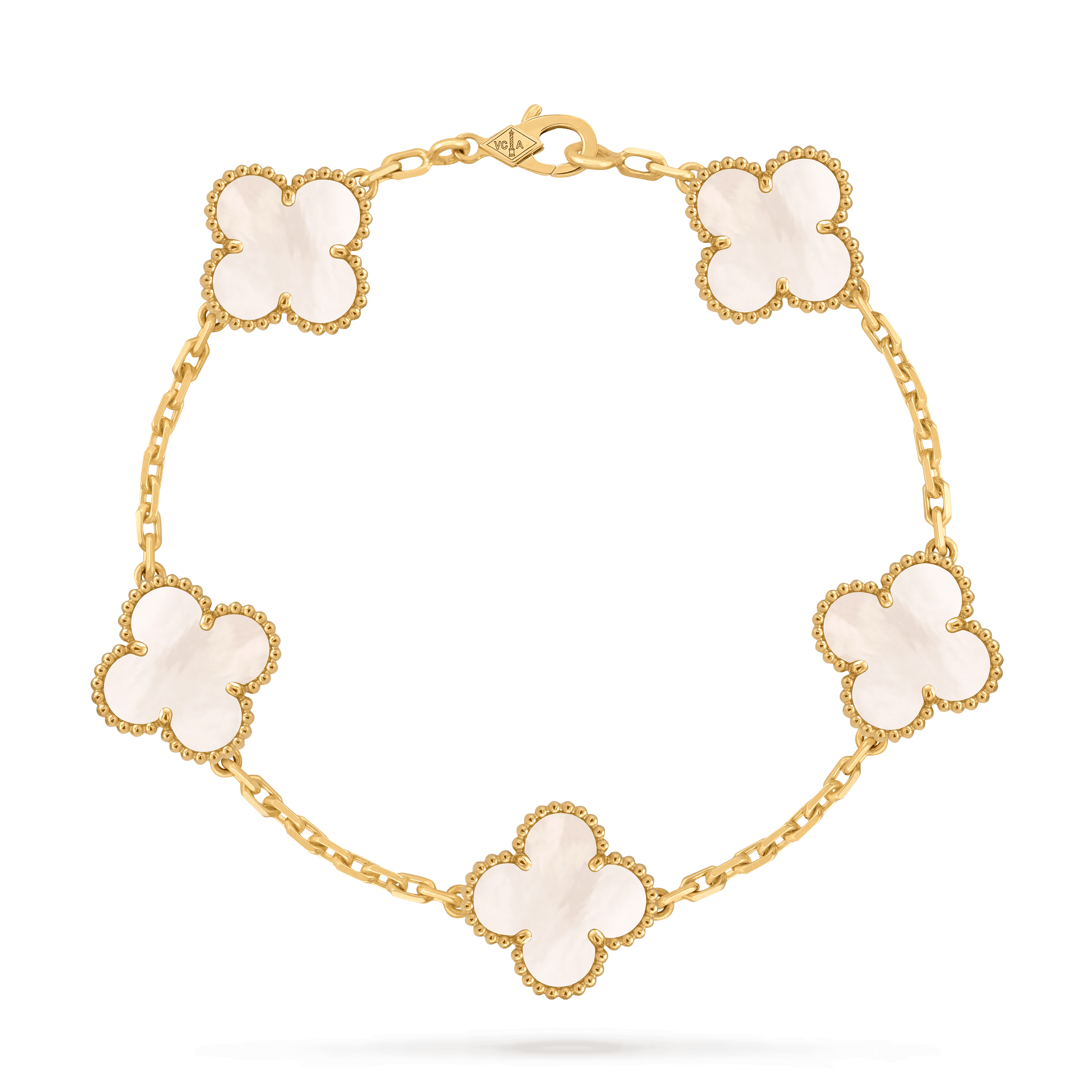 Van Cleef & Arpels. Браслет Vintage Alhambra із жовтого золота з білим перламутром