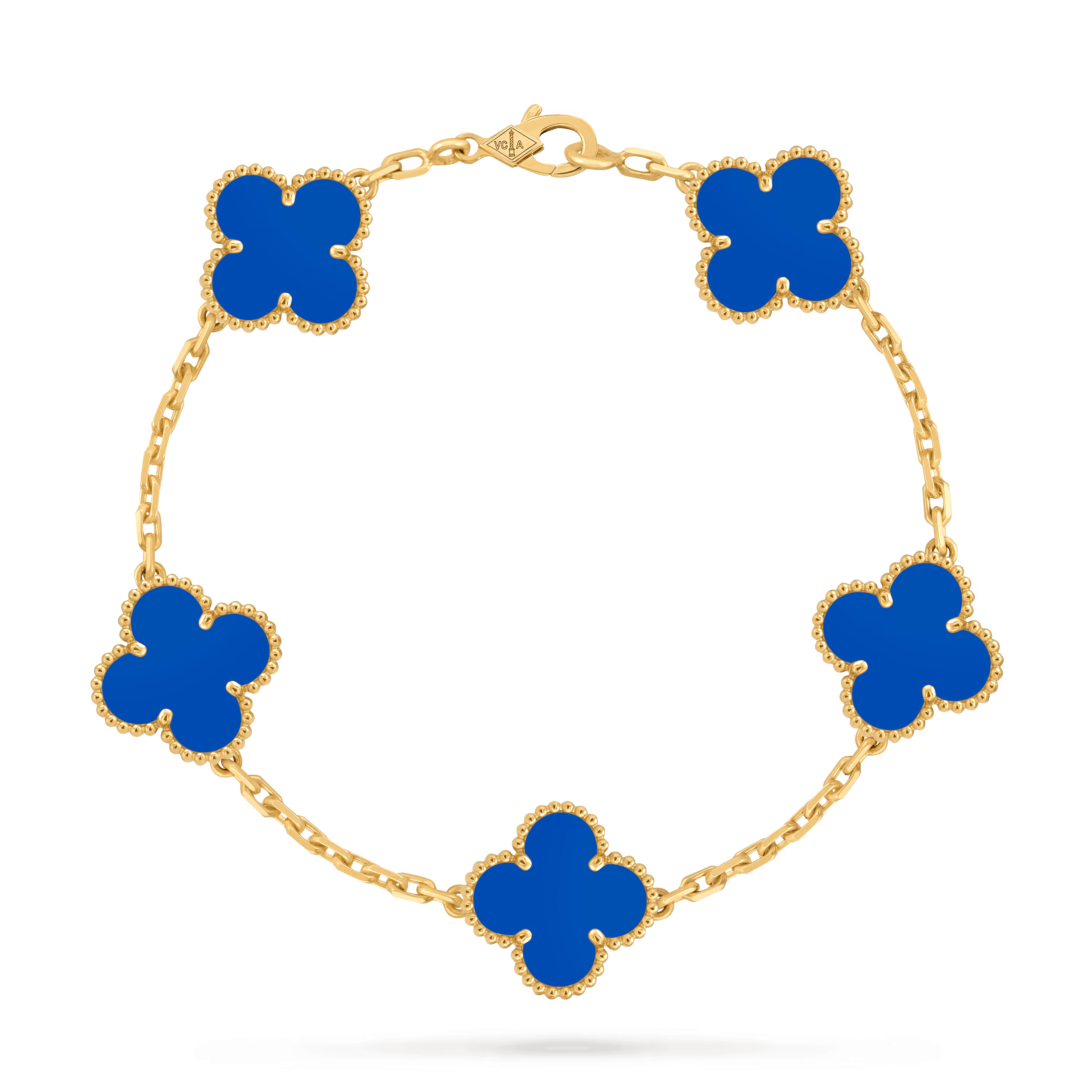 Van Cleef & Arpels. Браслет Vintage Alhambra із жовтого золота з блакитним агатом
