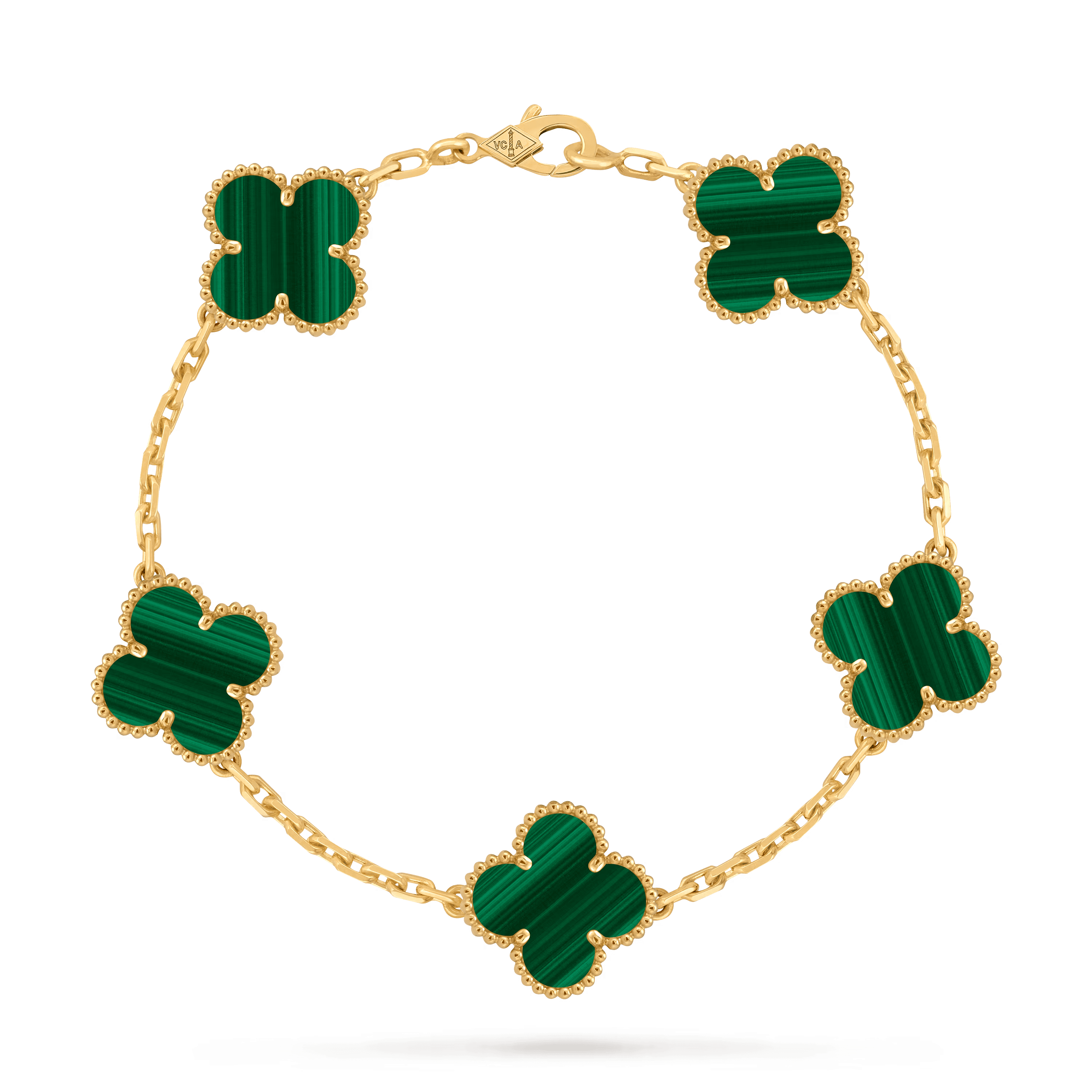 Van Cleef & Arpels. Браслет Vintage Alhambra із жовтого золота з малахітом