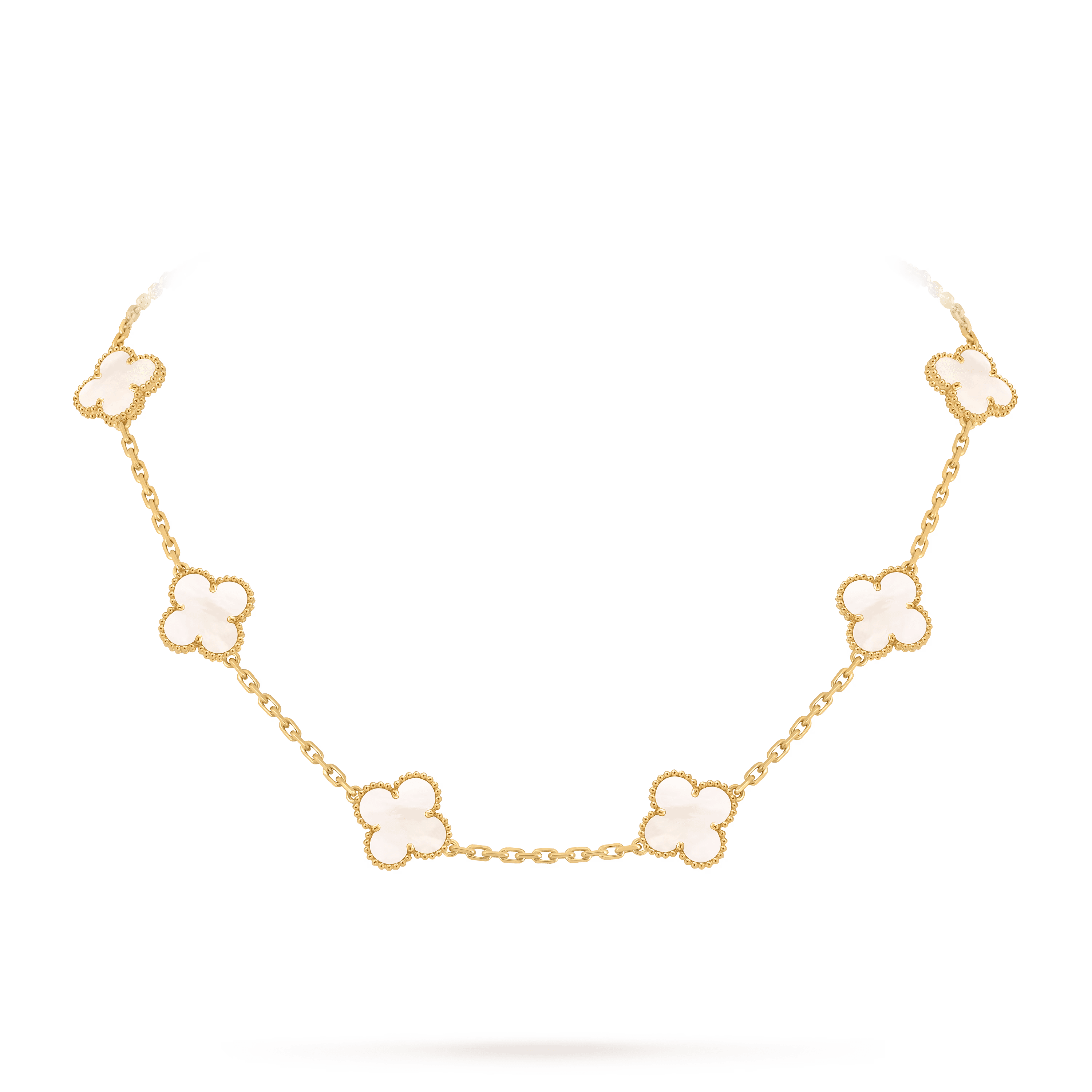 Van Cleef & Arpels. Кольє Vintage Alhambra із жовтого золота з білим перламутром