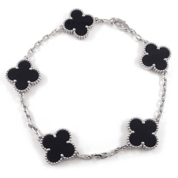 Van Cleef & Arpels. Браслет Vintage Alhambra із білого золота з оніксом