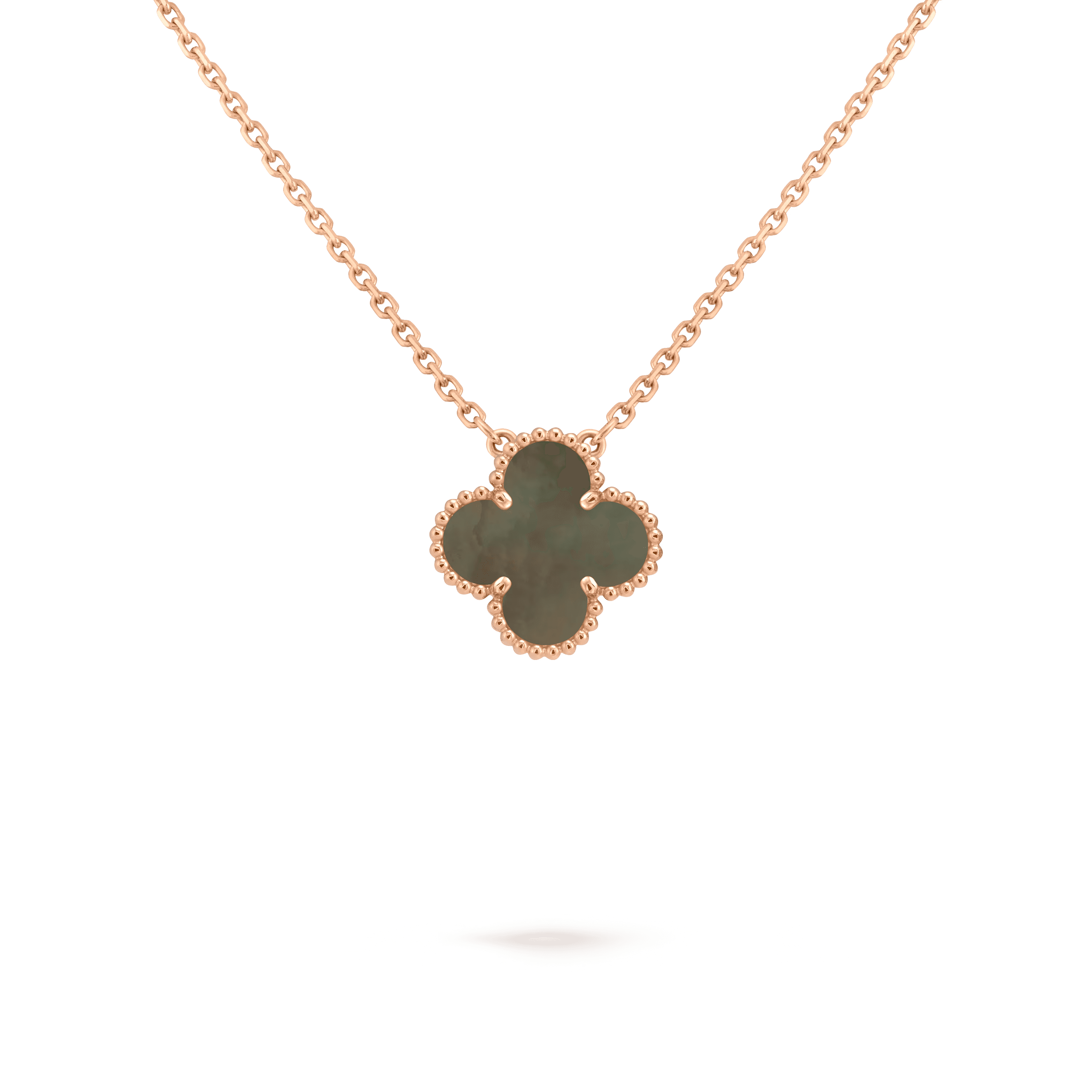 Van Cleef & Arpels. Підвіска Vintage Alhambra із рожевого золота з сірим перламутром