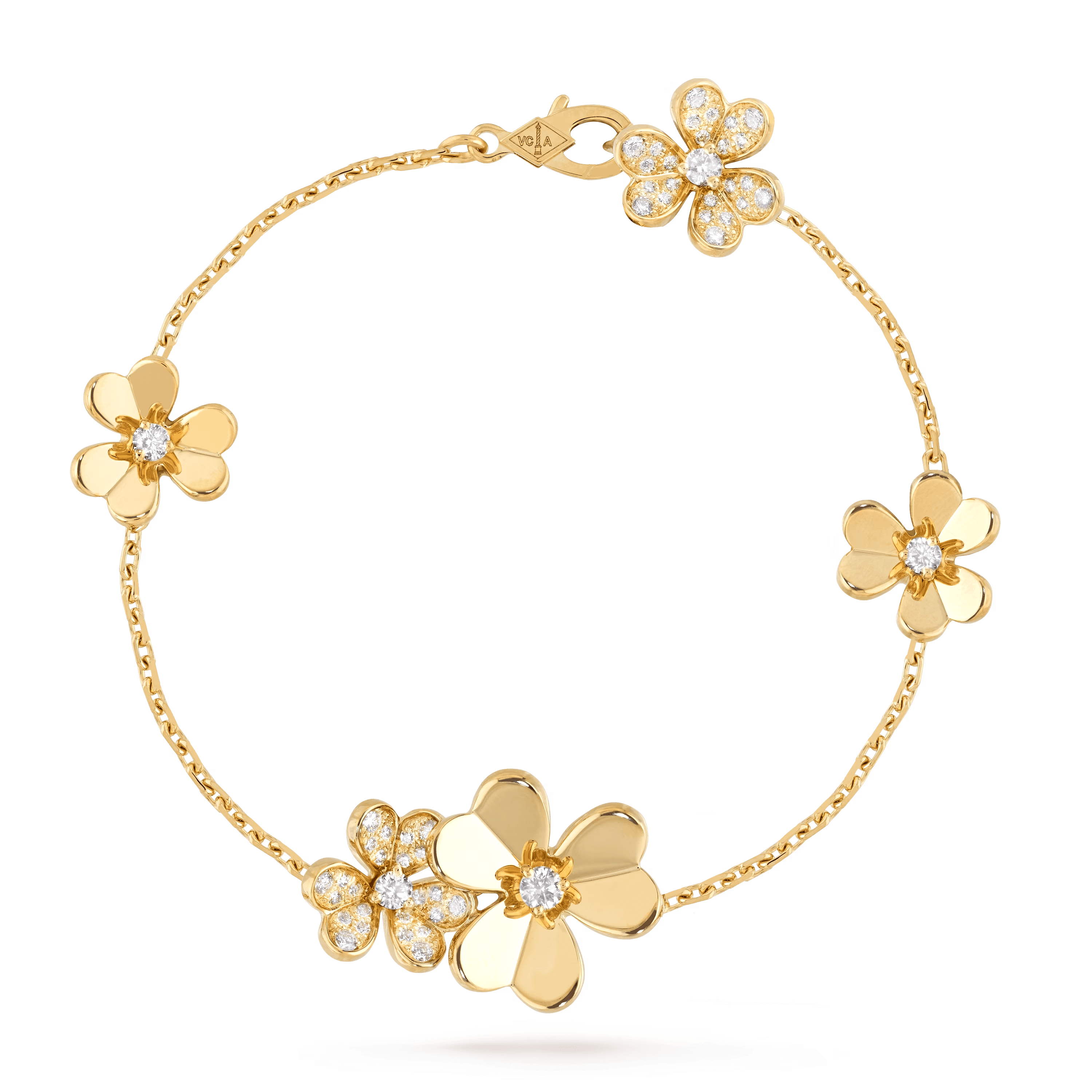 Van Cleef & Arpels. Браслет Frivole, 5 квіток із жовтого золота