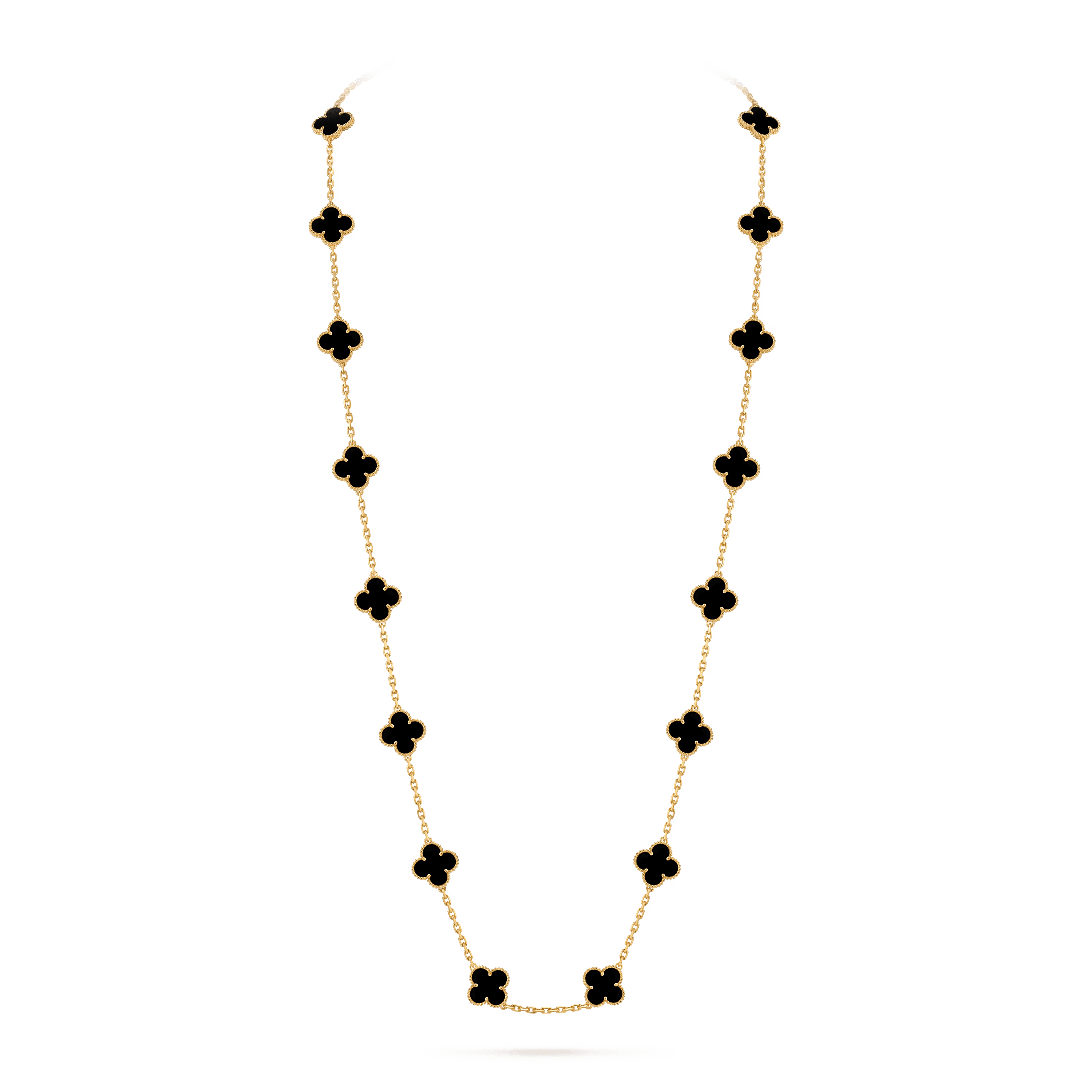 Van Cleef & Arpels. Довге кольє Vintage Alhambra із жовтого золота з оніксом