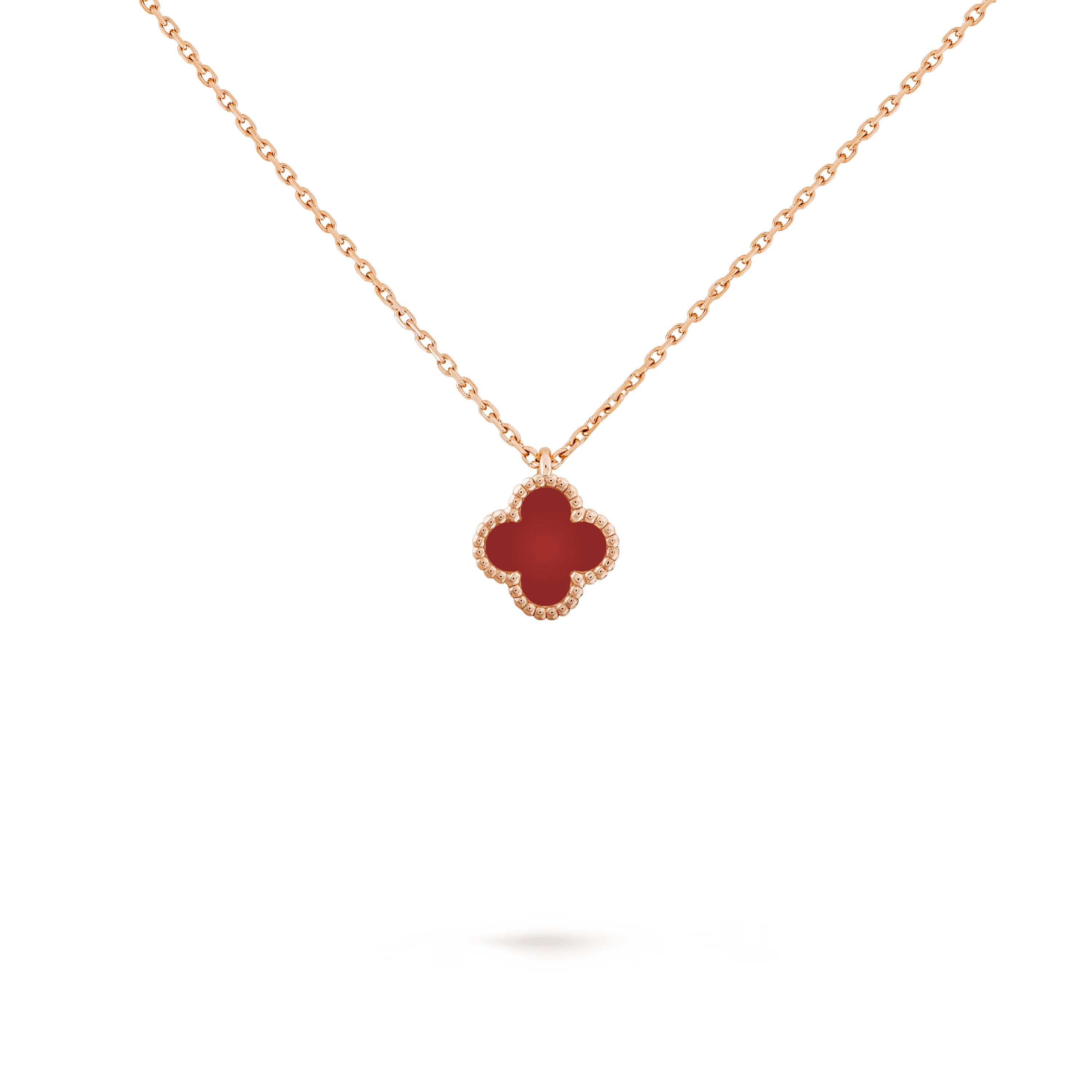 Van Cleef & Arpels. Підвіска Sweet Alhambra із рожевого золота з корнеолом