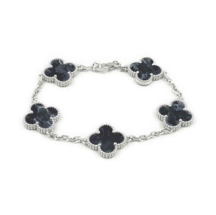 Van Cleef & Arpels. Браслет Vintage Alhambra Pietersite із білого золота з пітерситом
