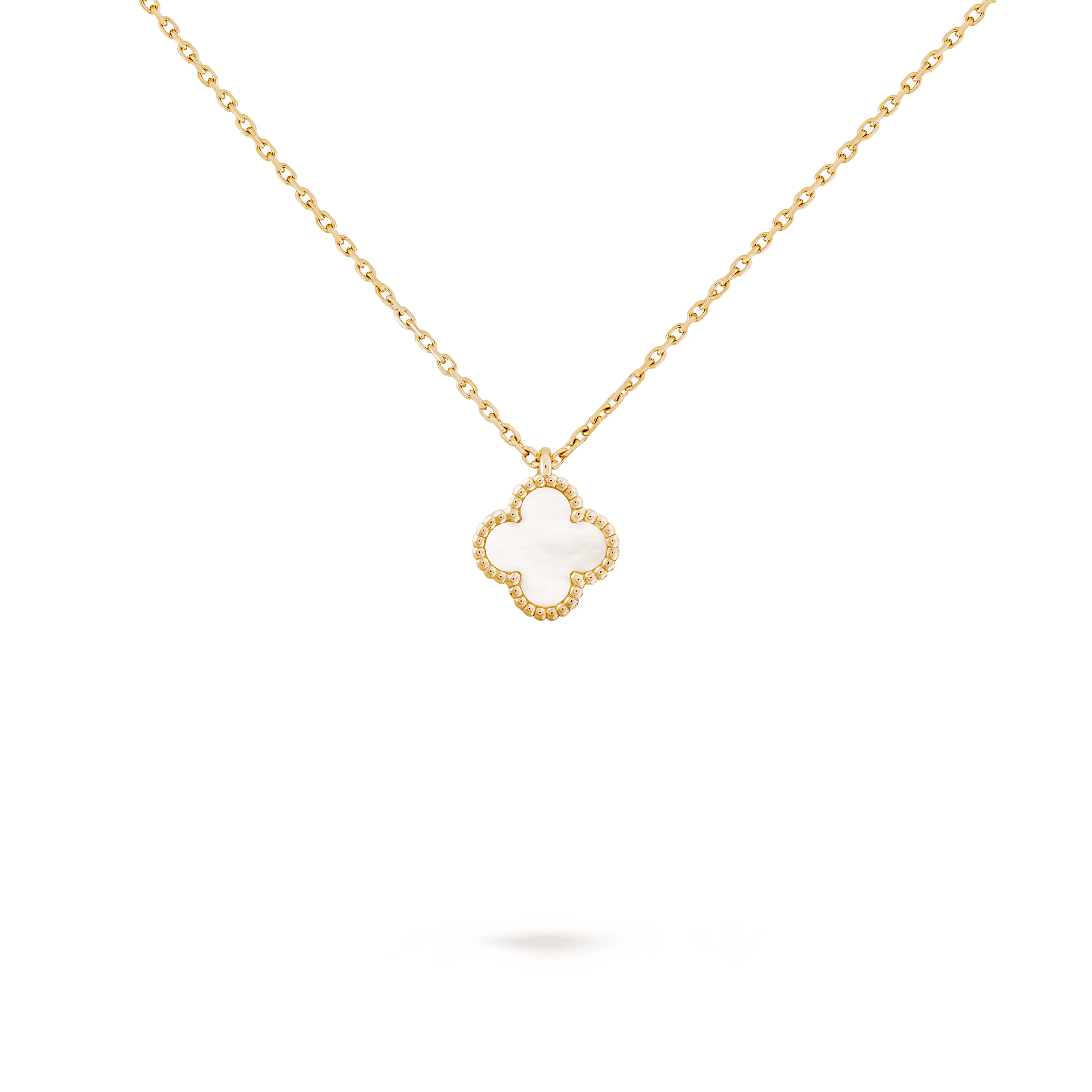 Van Cleef & Arpels. Підвіска Sweet Alhambra із жовтого золота з білим перламутром