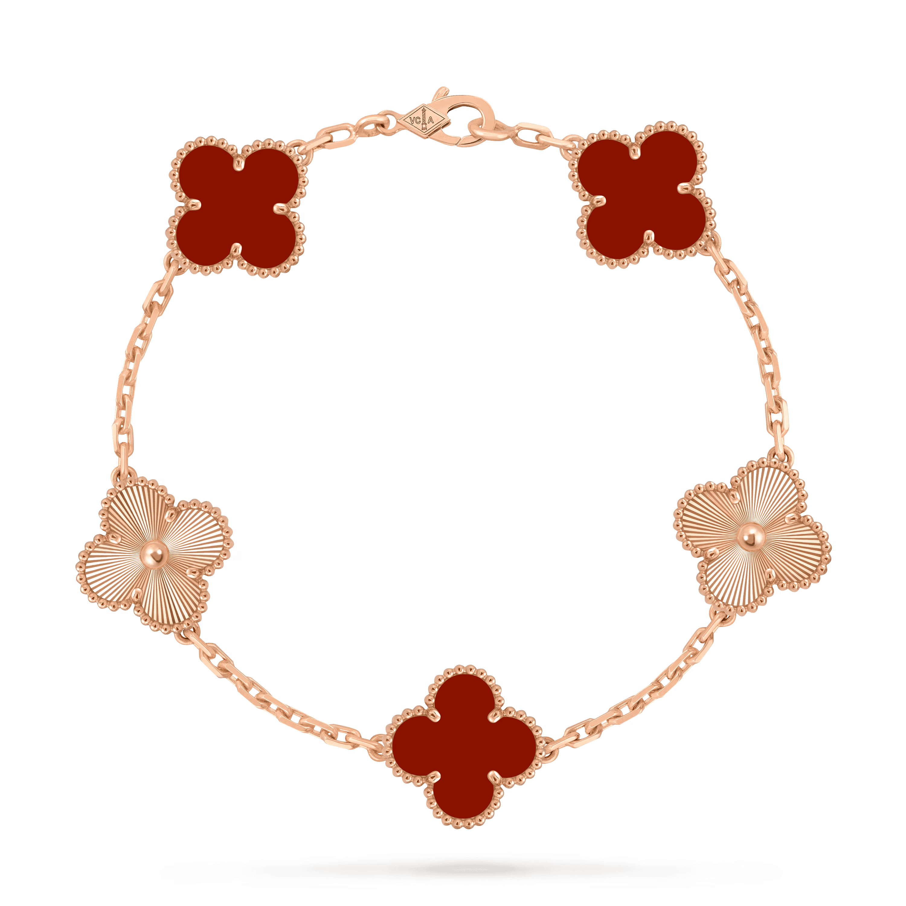 Van Cleef & Arpels. Браслет Vintage Alhambra із рожевого золота з сердоліком
