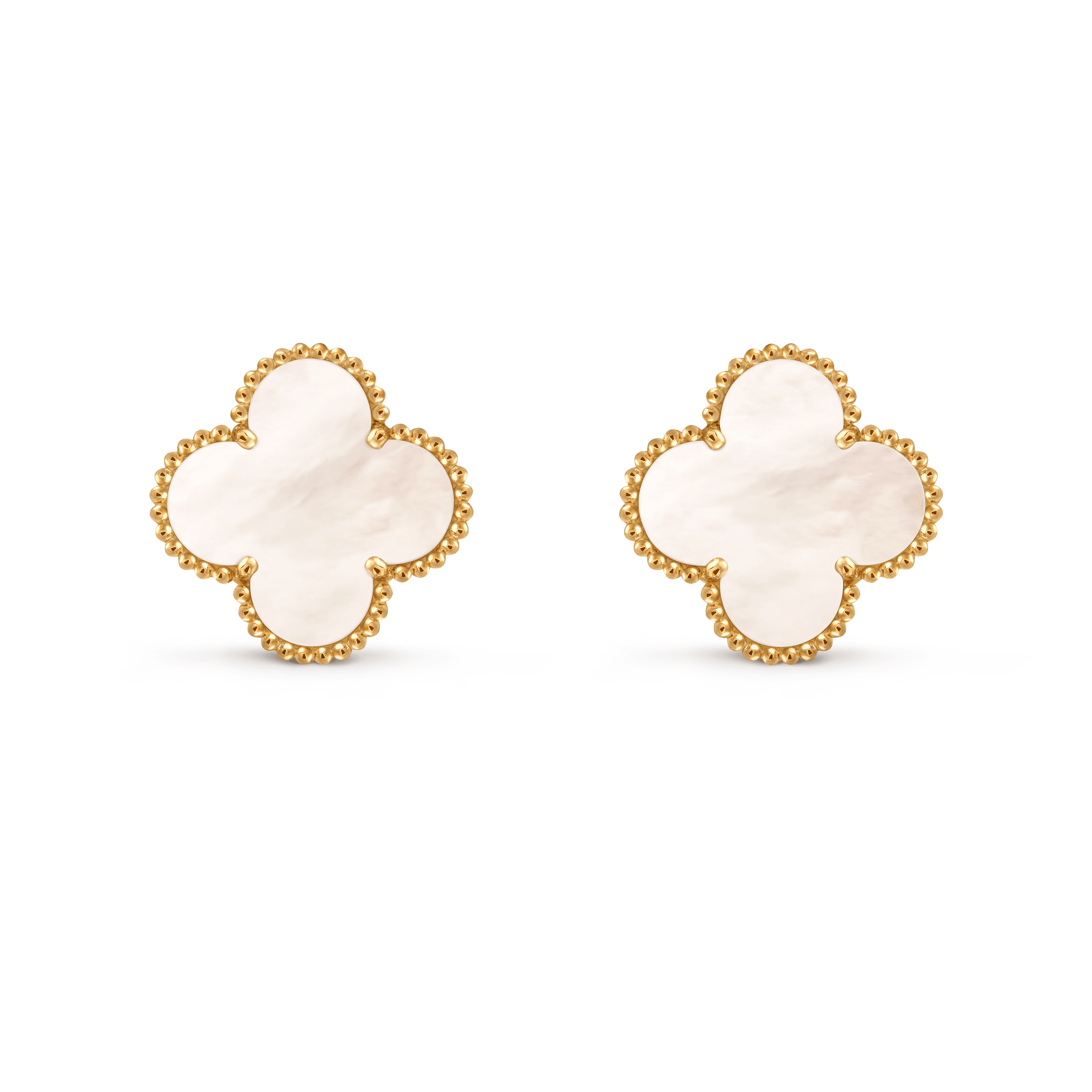 Van Cleef & Arpels. Сережки Magic Alhambra із жовтого золота з білим перламутром