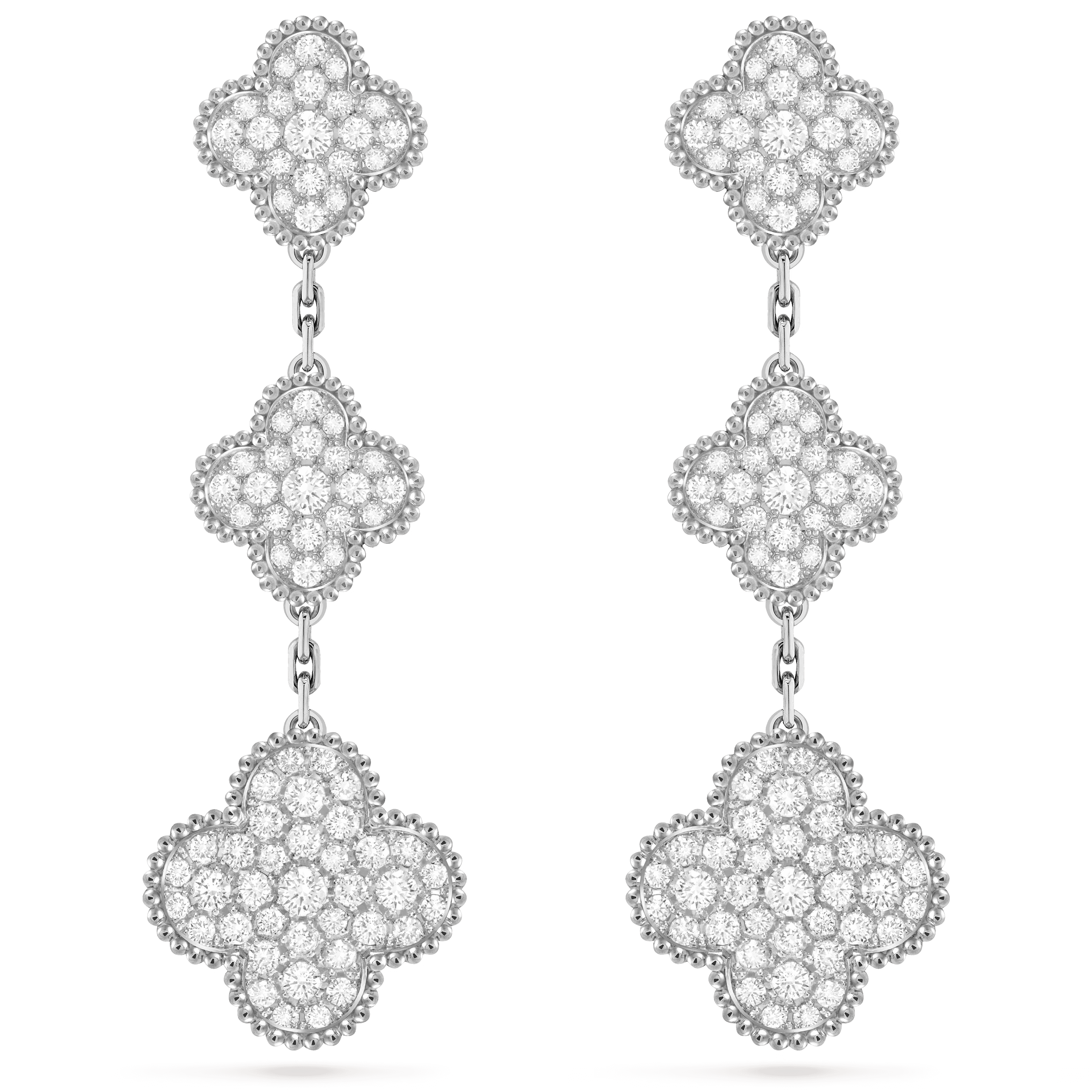Van Cleef & Arpels. Сережки Magic Alhambra із білим золотом