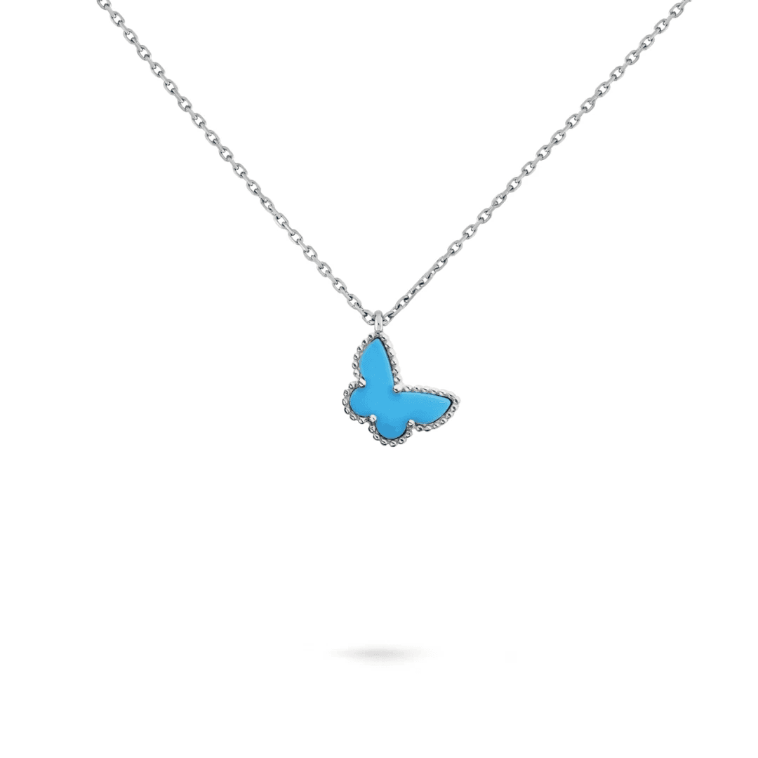 Van Cleef & Arpels. Підвіска Alhambra Butterfly із білого золота з бірюзою