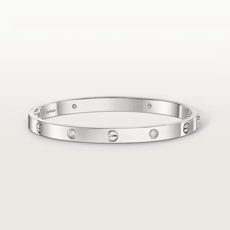 Cartier Браслет з білого золота LOVE, 4 diamond
