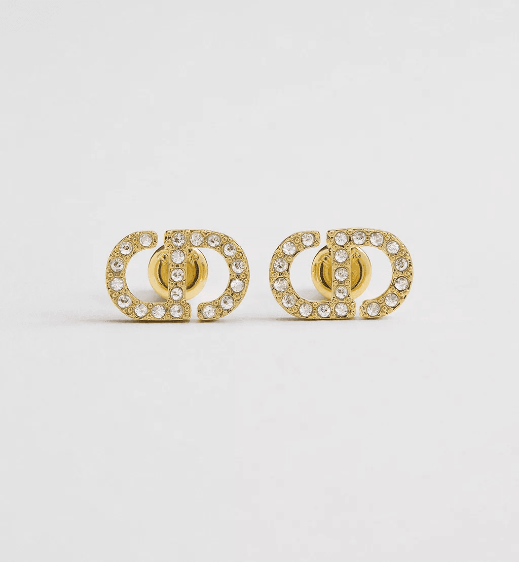 Dior. Сережки Petit CD Mini, жовте золото