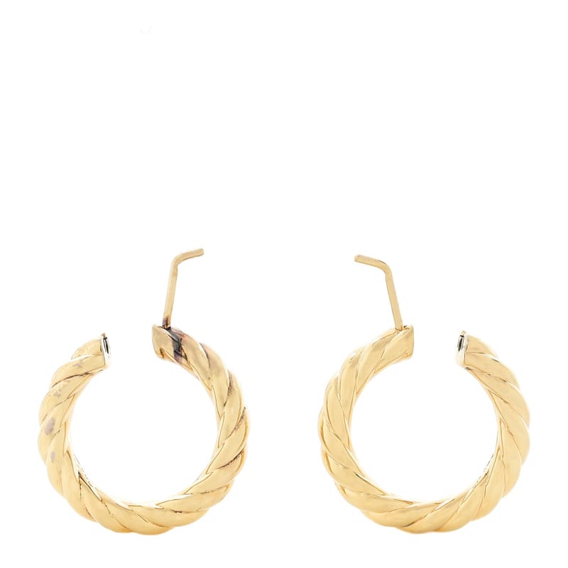 18K жовте золото 25.4mm Sculpted Cable Hoop сережки