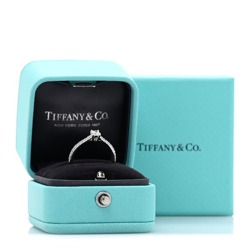 платина діамант .20ct Novo Cushion Cut Engagement каблучка 51 5.75