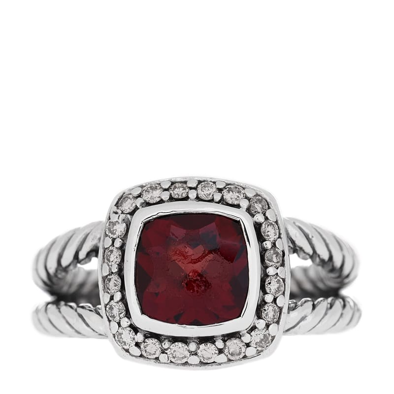 срібло 925 діамант Garnet 7mm Petite Albion каблучка 47 4.25