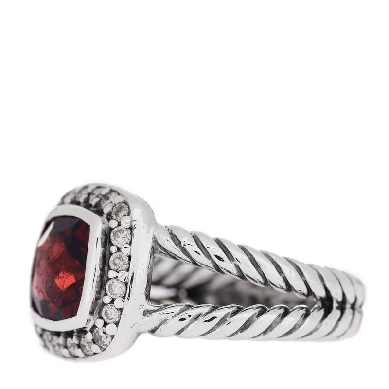 срібло 925 діамант Garnet 7mm Petite Albion каблучка 47 4.25