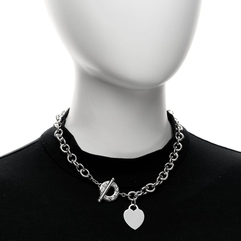 срібло 925 Heart Tag Toggle кольє