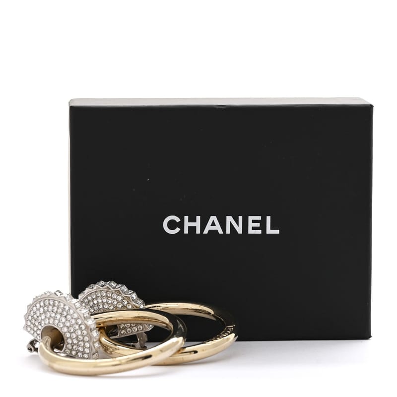 Baguette Crystal Hoop Clip On сережки золото