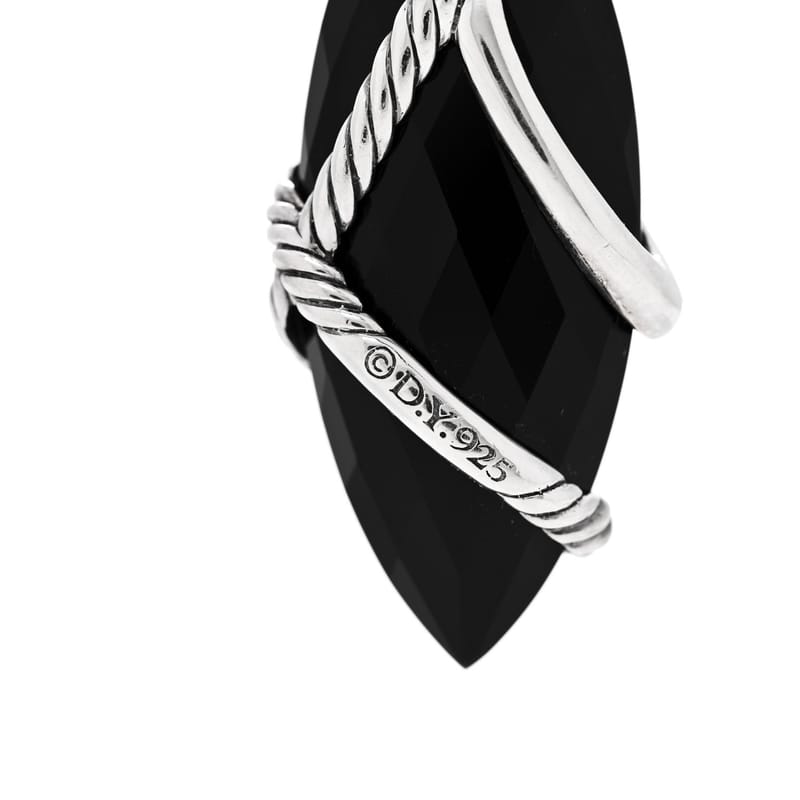 срібло 925 чорний онікс діамант 16mm Cable Wrap Enhancer підвіска