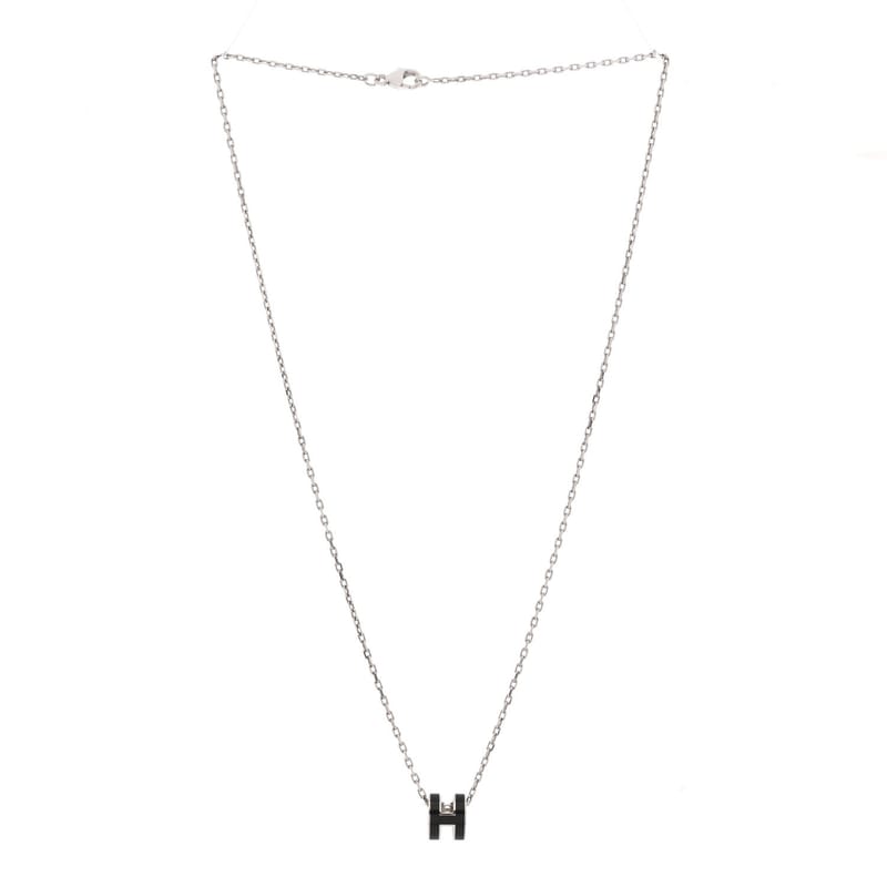 Lacquered Palladium Mini Pop H підвіска кольє чорний