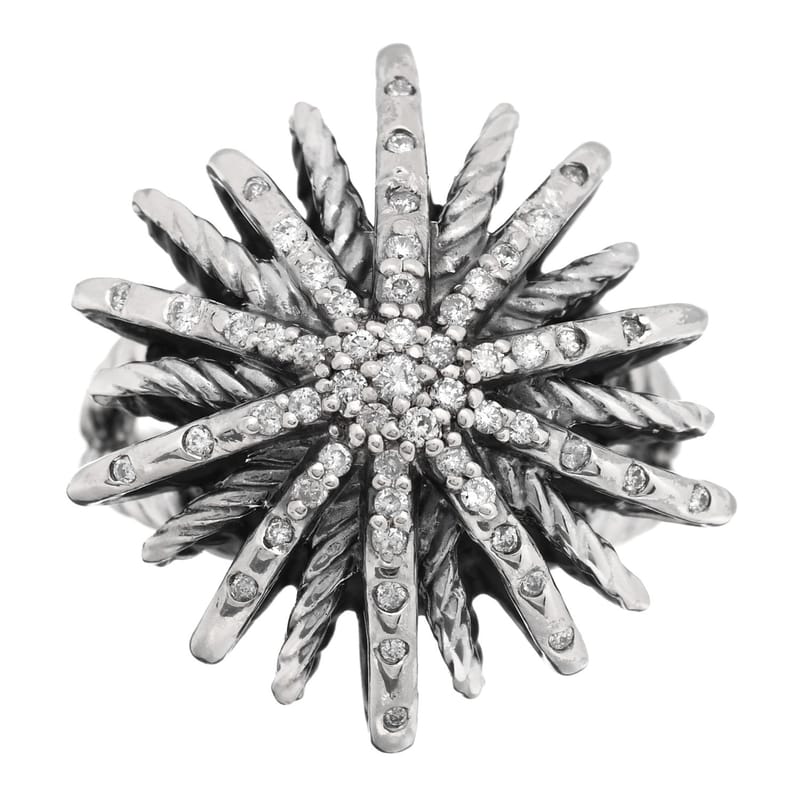 срібло 925 діамант 25mm Starburst каблучка 57 8