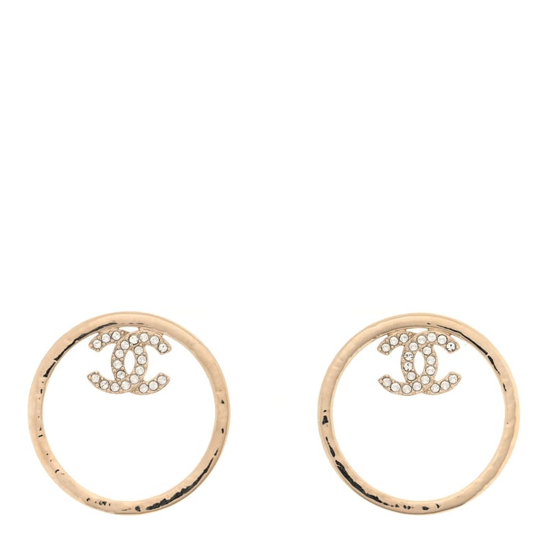 Metal Crystal CC Hoop сережки золото