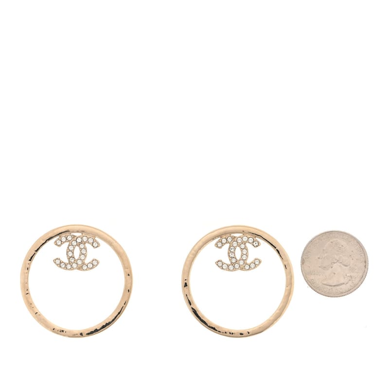 Metal Crystal CC Hoop сережки золото